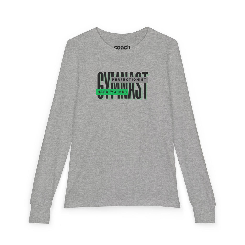 Gymnast Hard Worker Long Sleeve Shirt - Green (Youth)