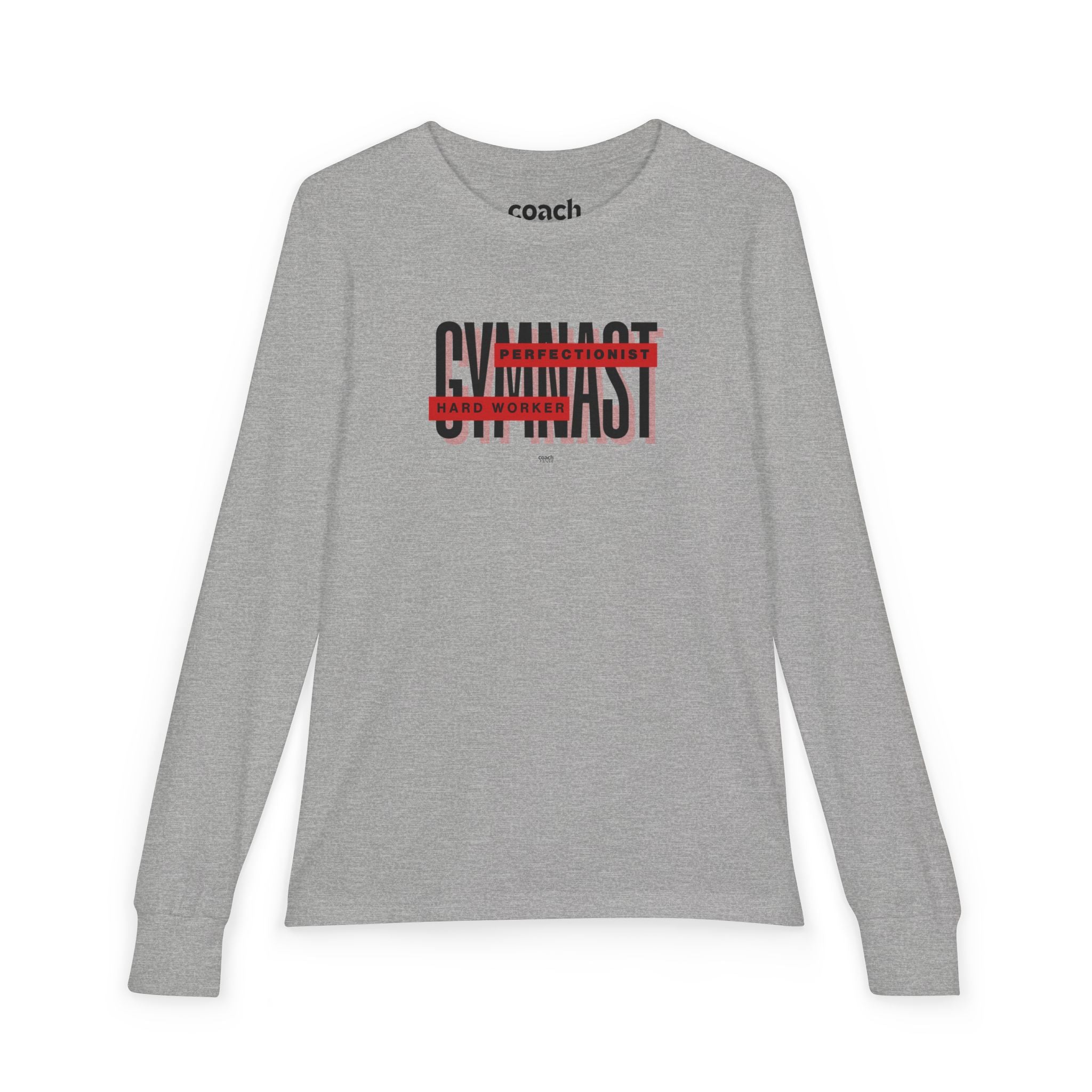 Gymnast Hard Worker Long Sleeve Shirt - Red (Youth)