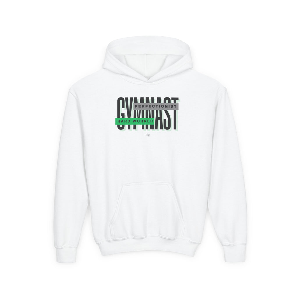 Gymnast Hard Worker Hoodie - Green (Youth)