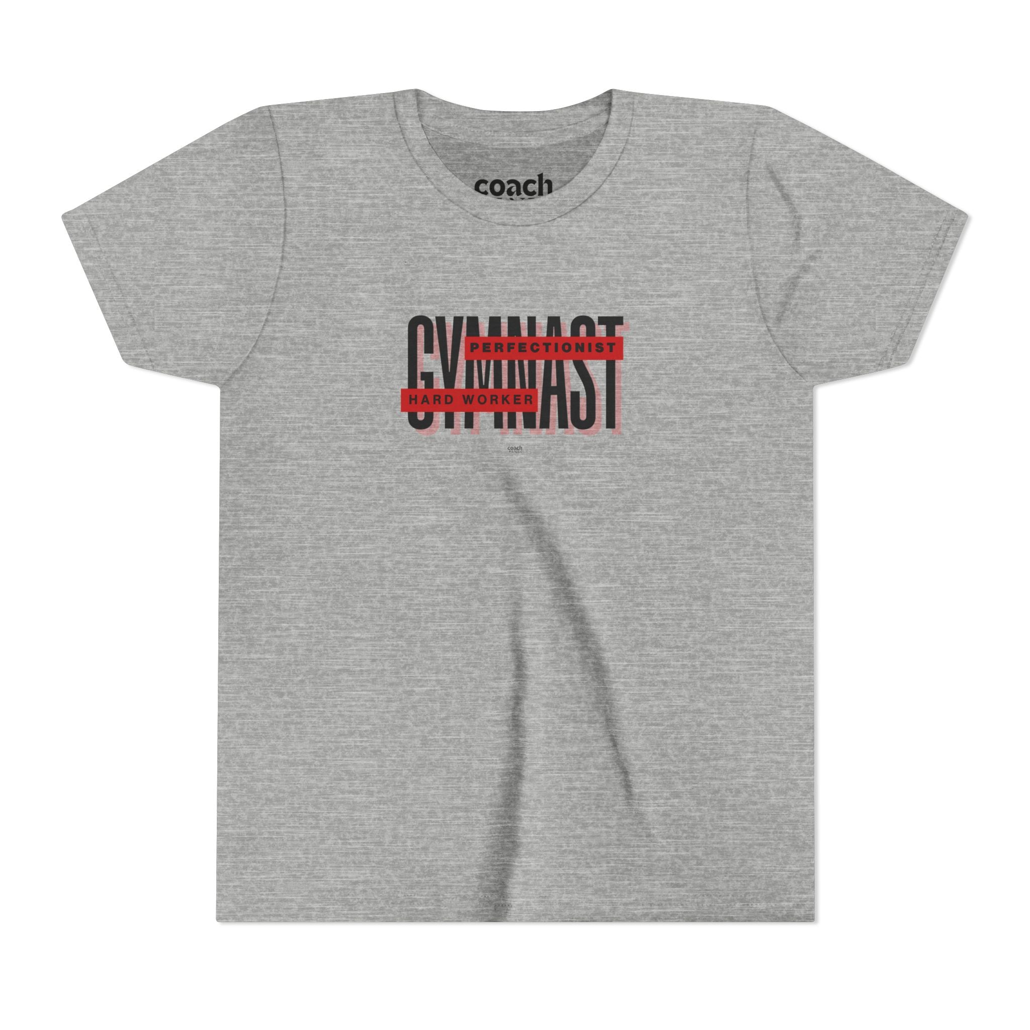 Gymnast Hard Worker Tshirt - Red/Black (Youth)