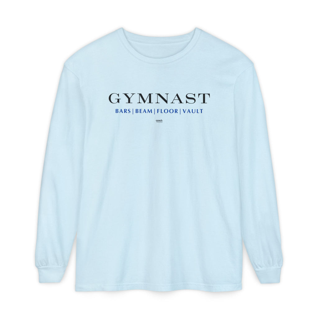 GYMNAST (Bars Beam Floor Vault) Long Sleeve Shirt - Blue (Adult )