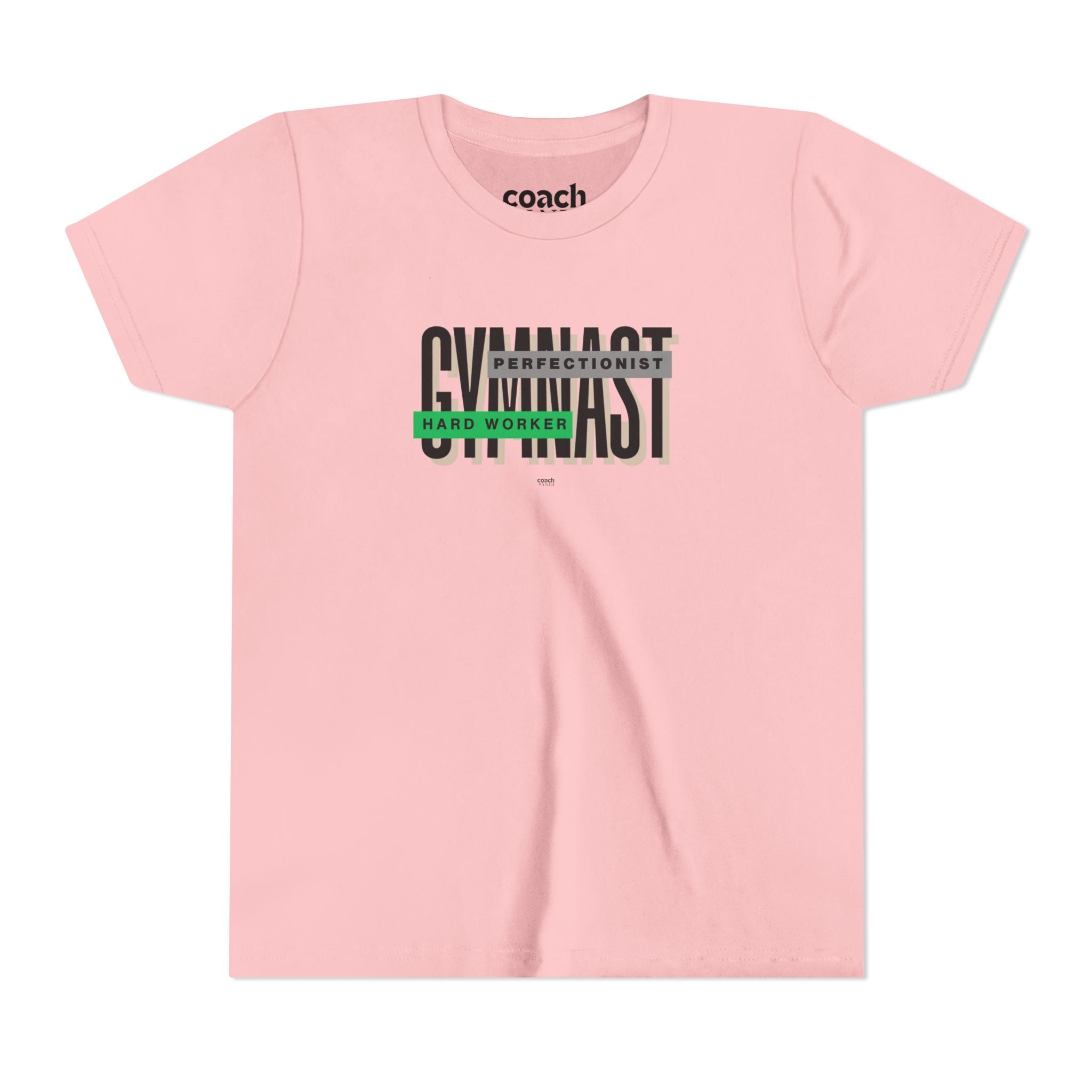 Gymnast Hard Worker Tshirt - Green/Black (Youth)