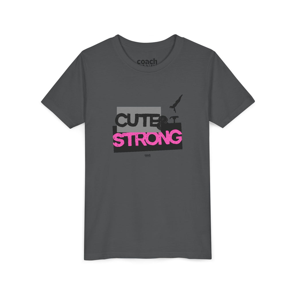 Cute & Strong Youth Short Sleeve Tee - Pink/Black