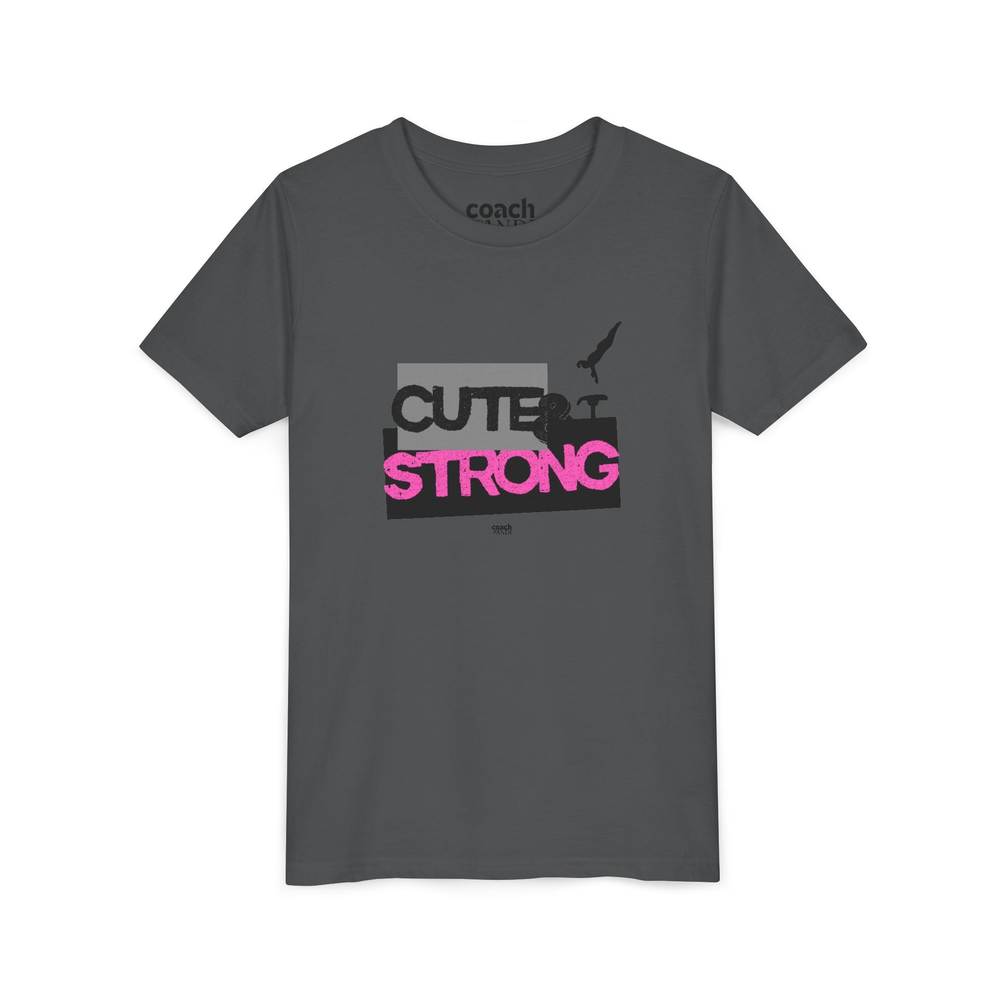 Cute & Strong Youth Short Sleeve Tee - Pink/Black