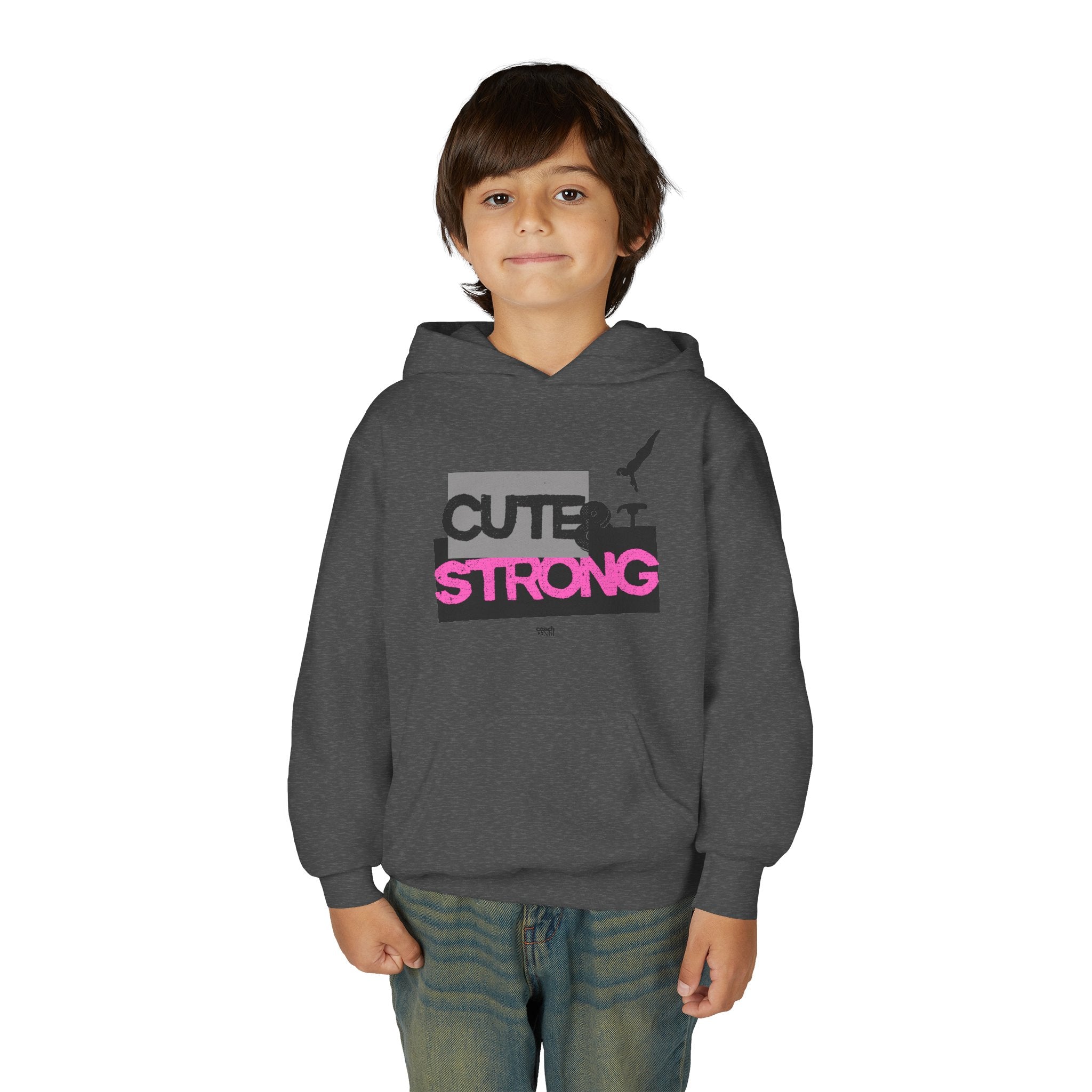 Cute & Strong Hoodie - Pink/Black (Youth)