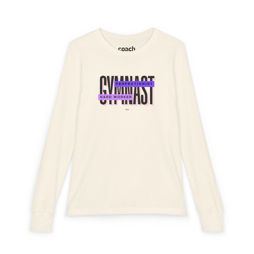 Gymnast Hard Worker Long Sleeve Shirt - Purple (Youth)