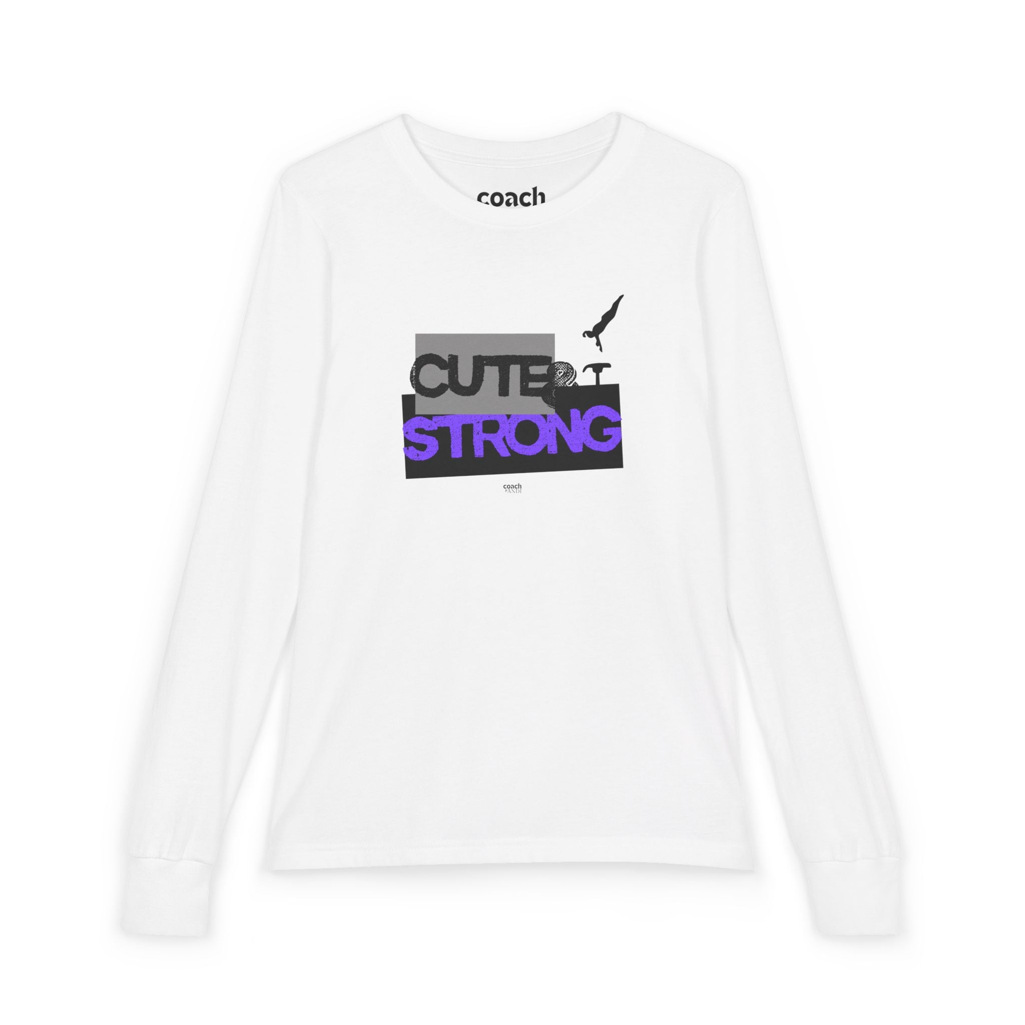 Cute & Strong Long Sleeve Shirt - Purple/Black (Youth)