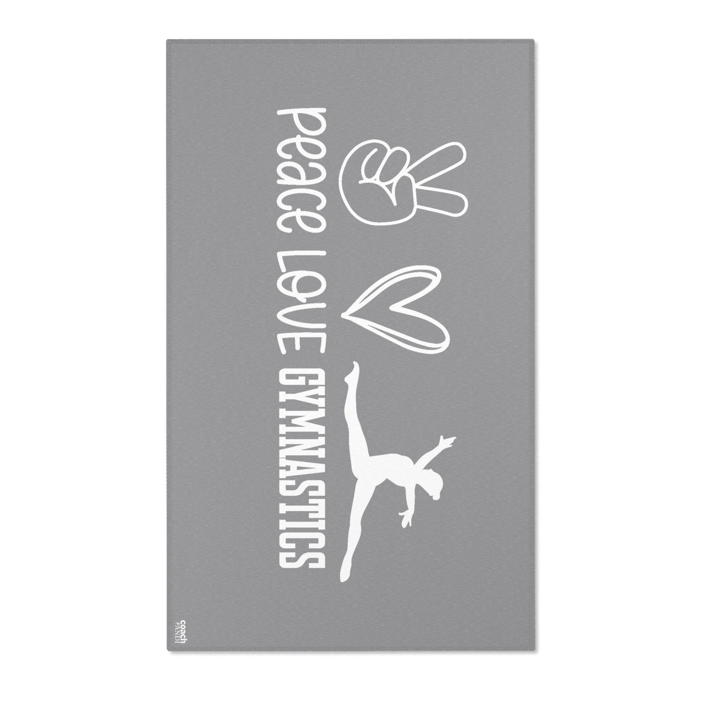 Peace, Love, Gymnastics-Grey (Area Rugs)