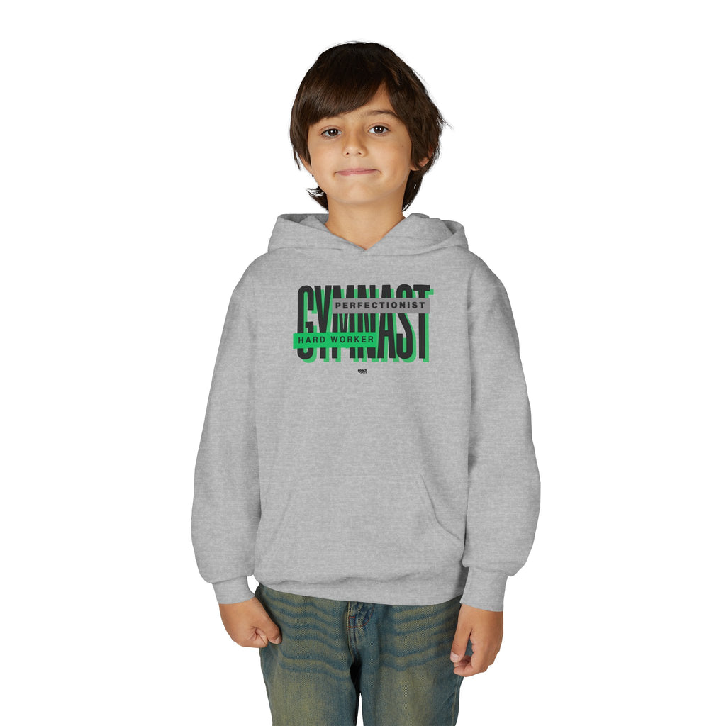 Gymnast Hard Worker Hoodie - Green (Youth)