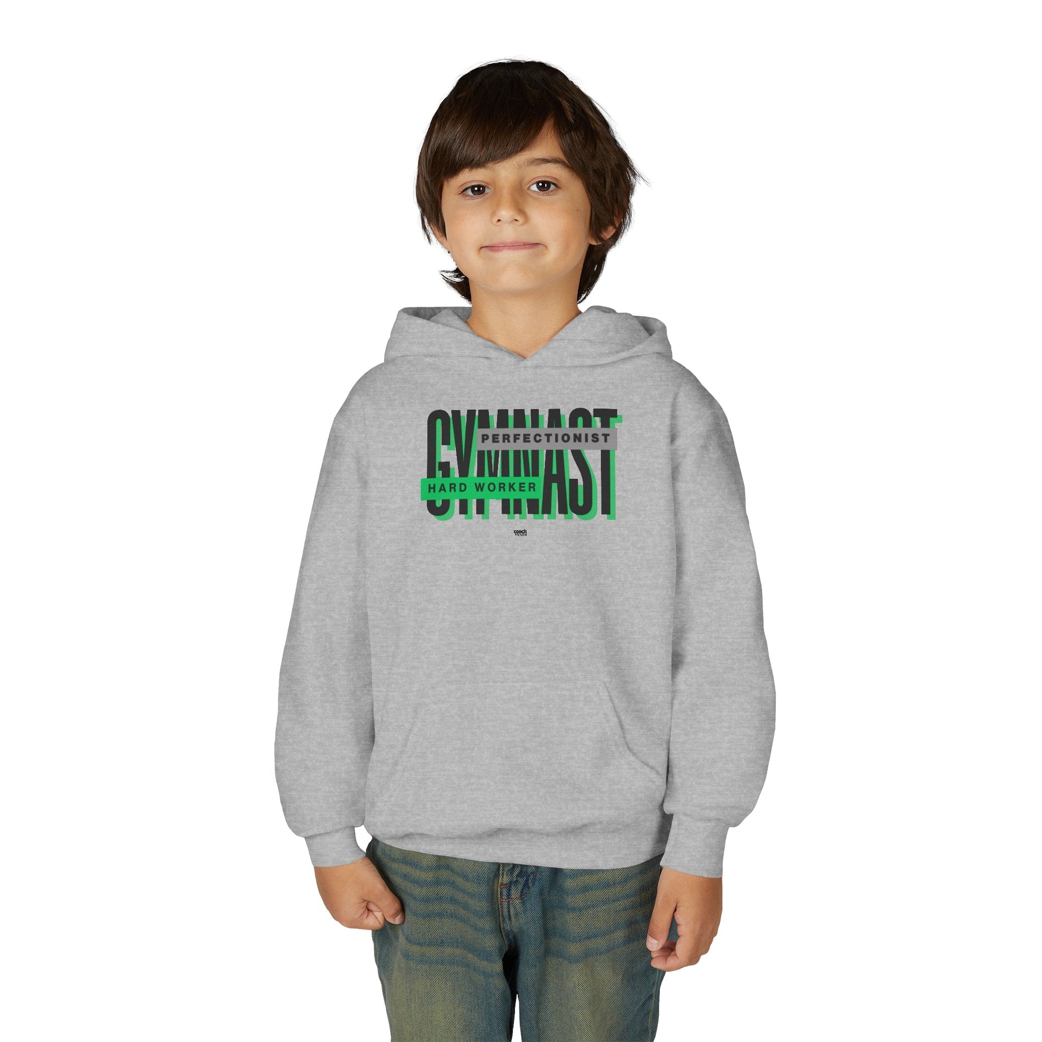 Gymnast Hard Worker Hoodie - Green (Youth)