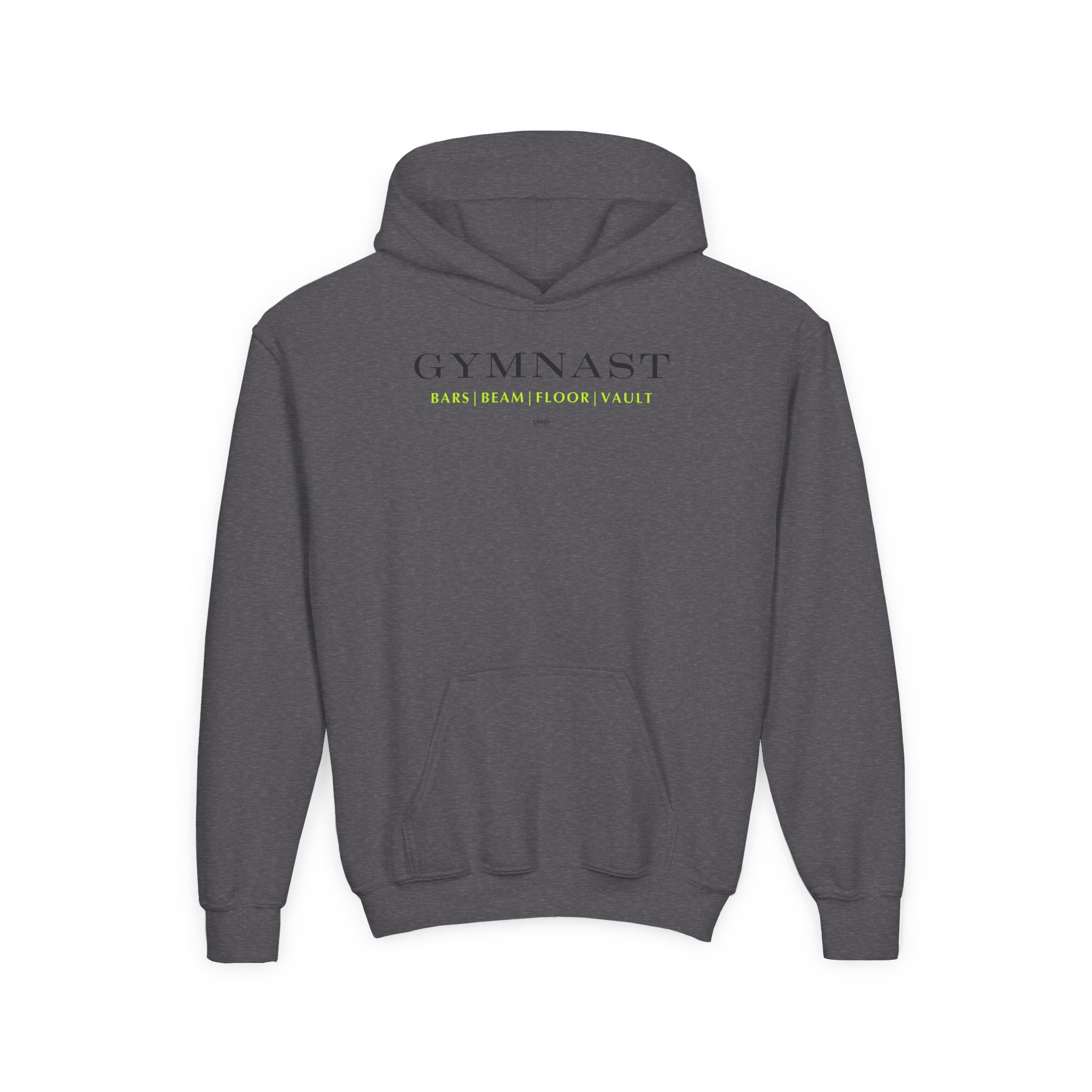 GYMNAST (Bars Beam Floor Vault) Hoodie - Lime (Youth)