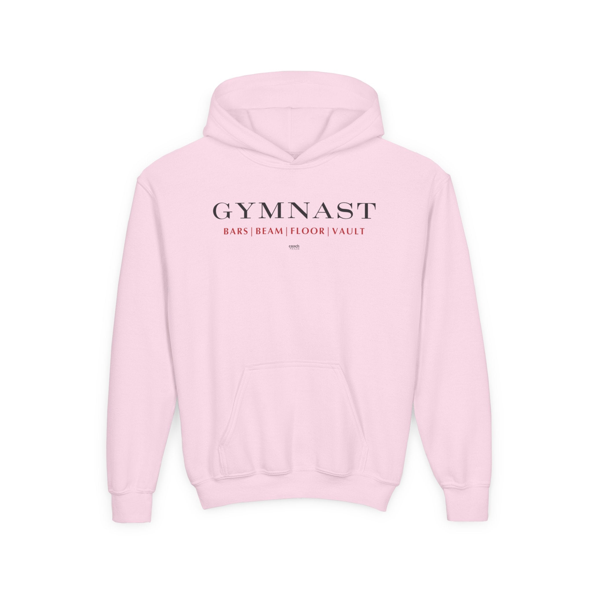 GYMNAST (Bars Beam Floor Vault) Hoodie - Red (Youth)