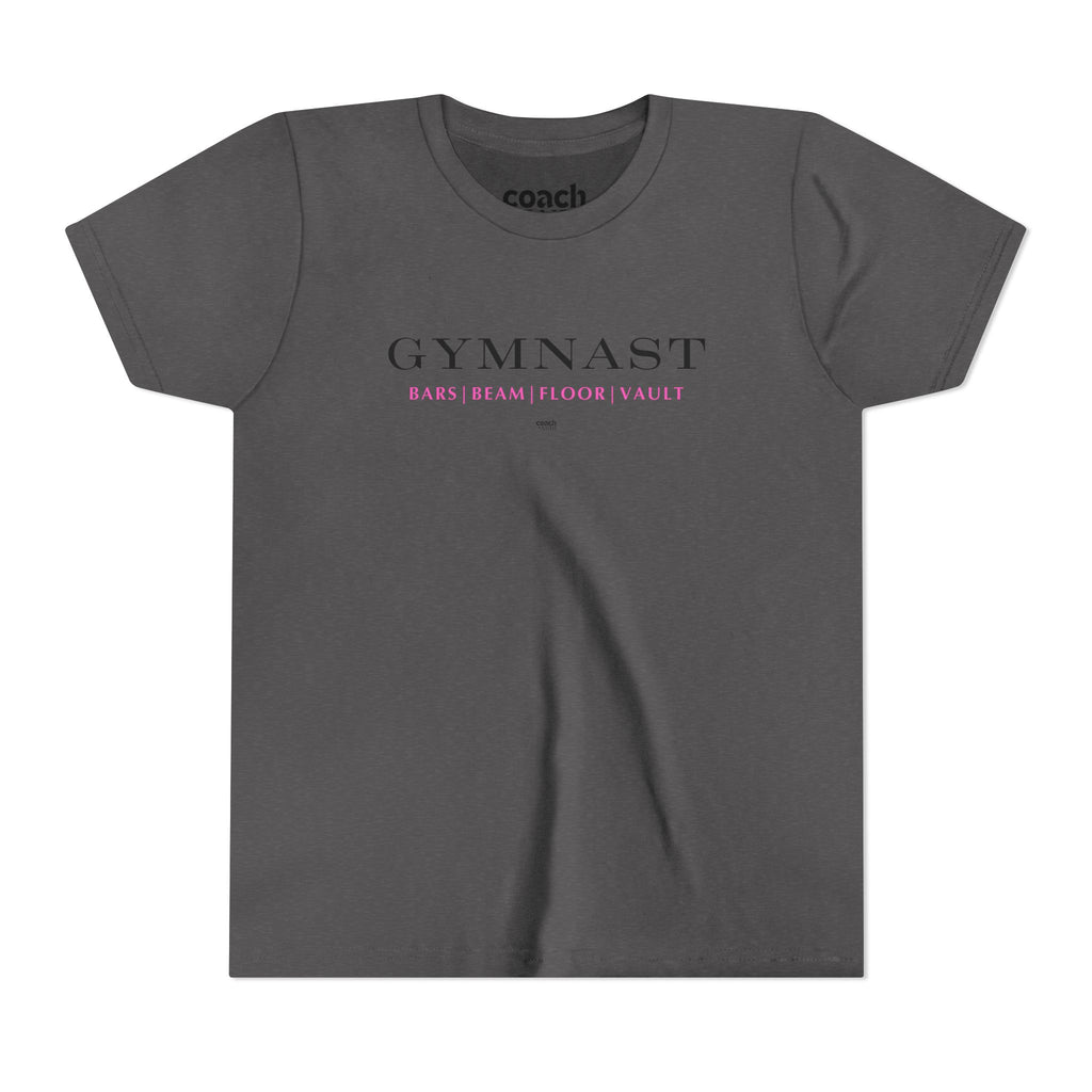GYMNAST (Bars Beam Floor Vault) Short Sleeve Tee - Pink (Youth)