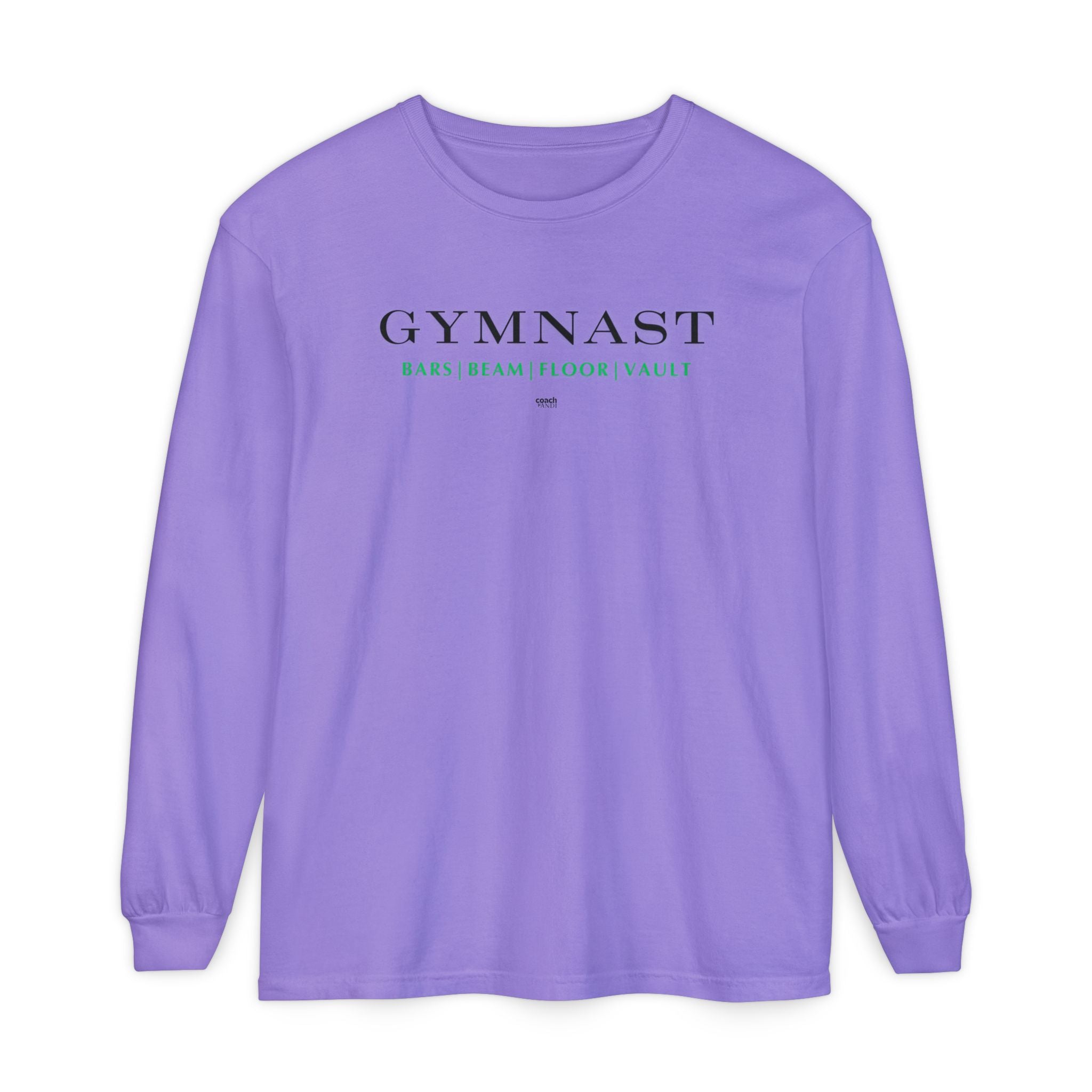 GYMNAST (Bars Beam Floor Vault) Long Sleeve Shirt - Green (Adult )