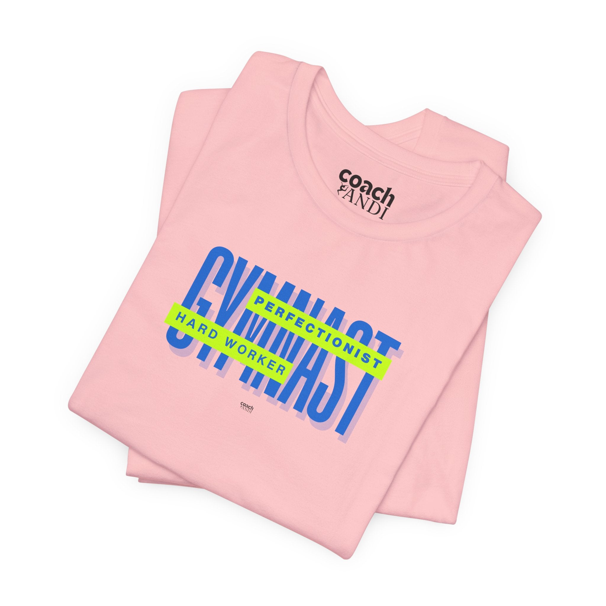 Gymnast Hard Worker Tshirt - Lime/Blue (Adult)