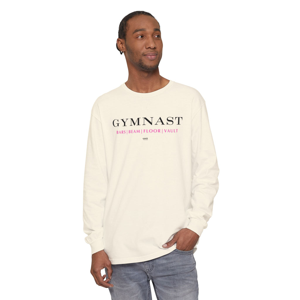 GYMNAST (Bars Beam Floor Vault) Long Sleeve Shirt - Pink (Adult )