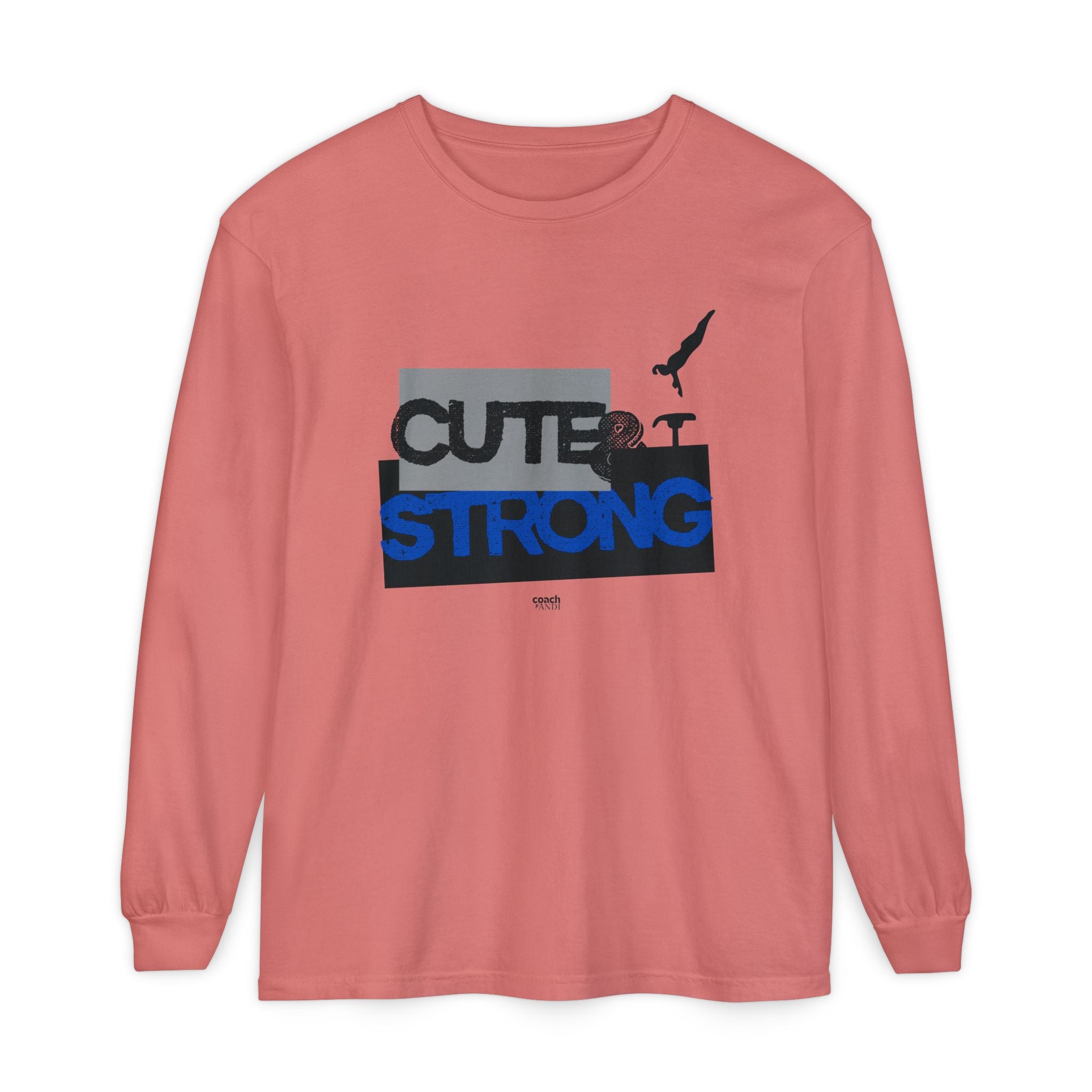Cute & Strong - Blue/Black (Adult Long Sleeve Shirt)