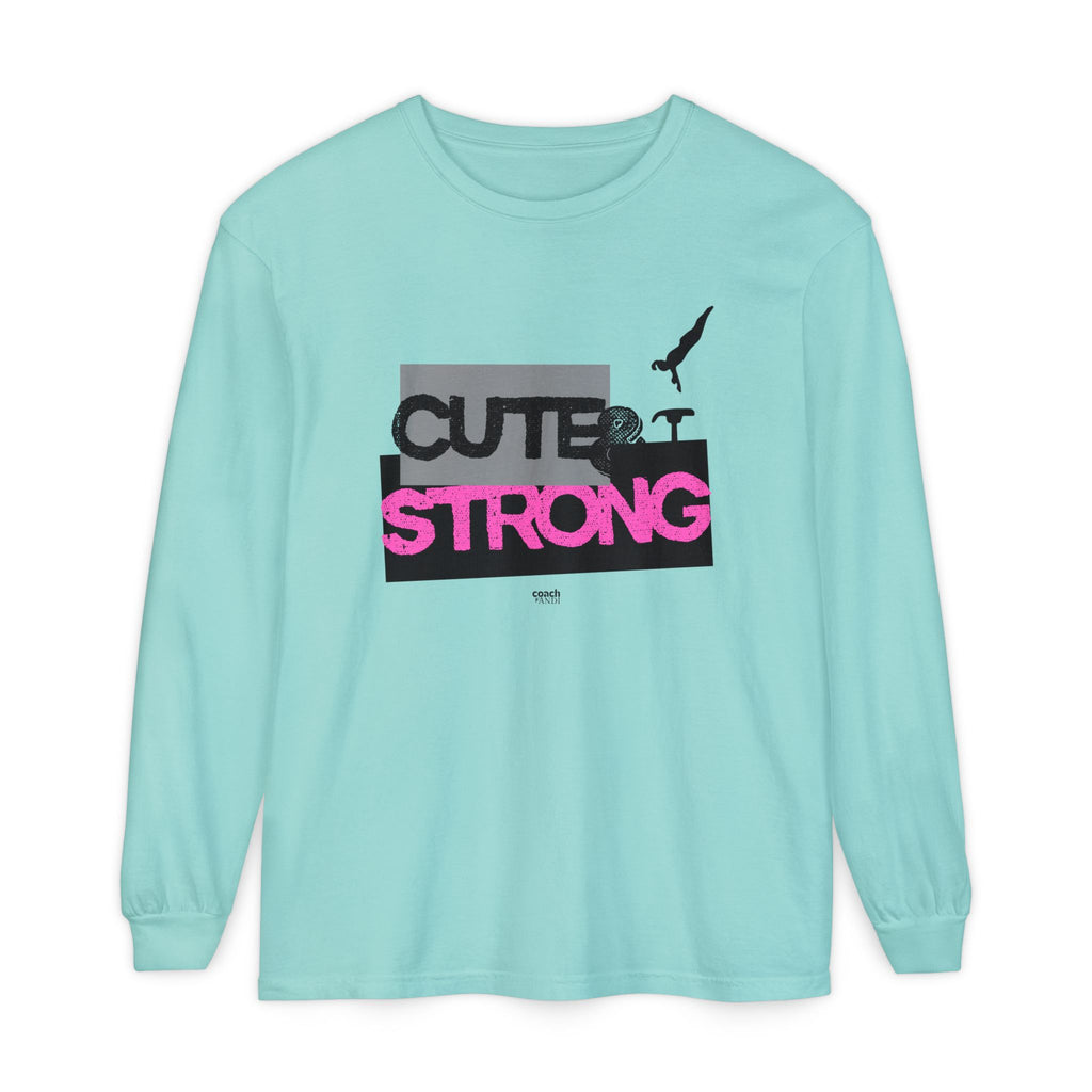 Cute & Strong - Pink/Black (Adult Long Sleeve Shirt)
