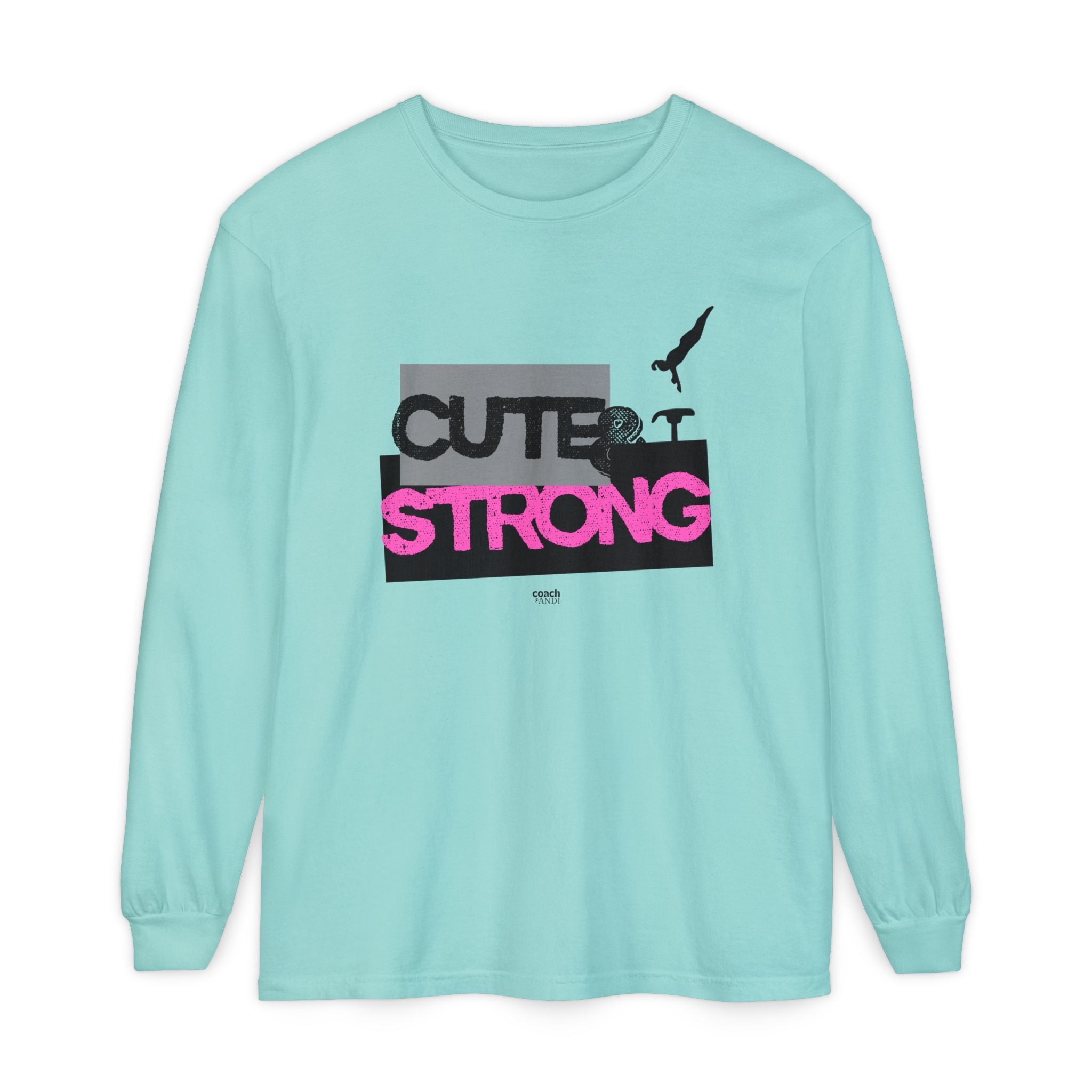 Cute & Strong - Pink/Black (Adult Long Sleeve Shirt)