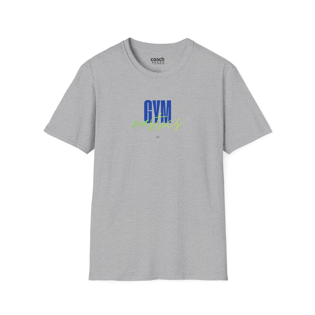 GYMnastics Tshirt - Blue/Lime (Adult)
