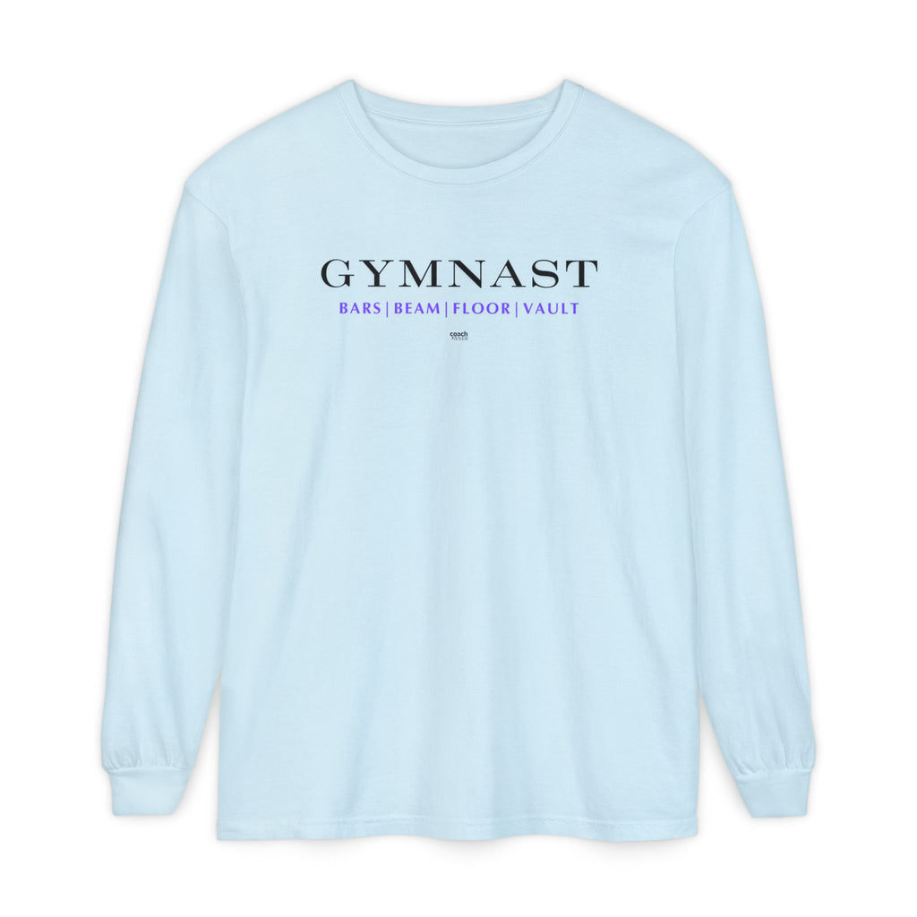GYMNAST (Bars Beam Floor Vault) Long Sleeve Shirt - Purple (Adult)