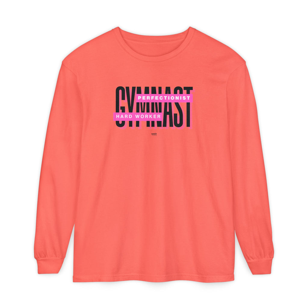 Gymnast Hard Worker Long Sleeve Shirt - Pink (Adult)