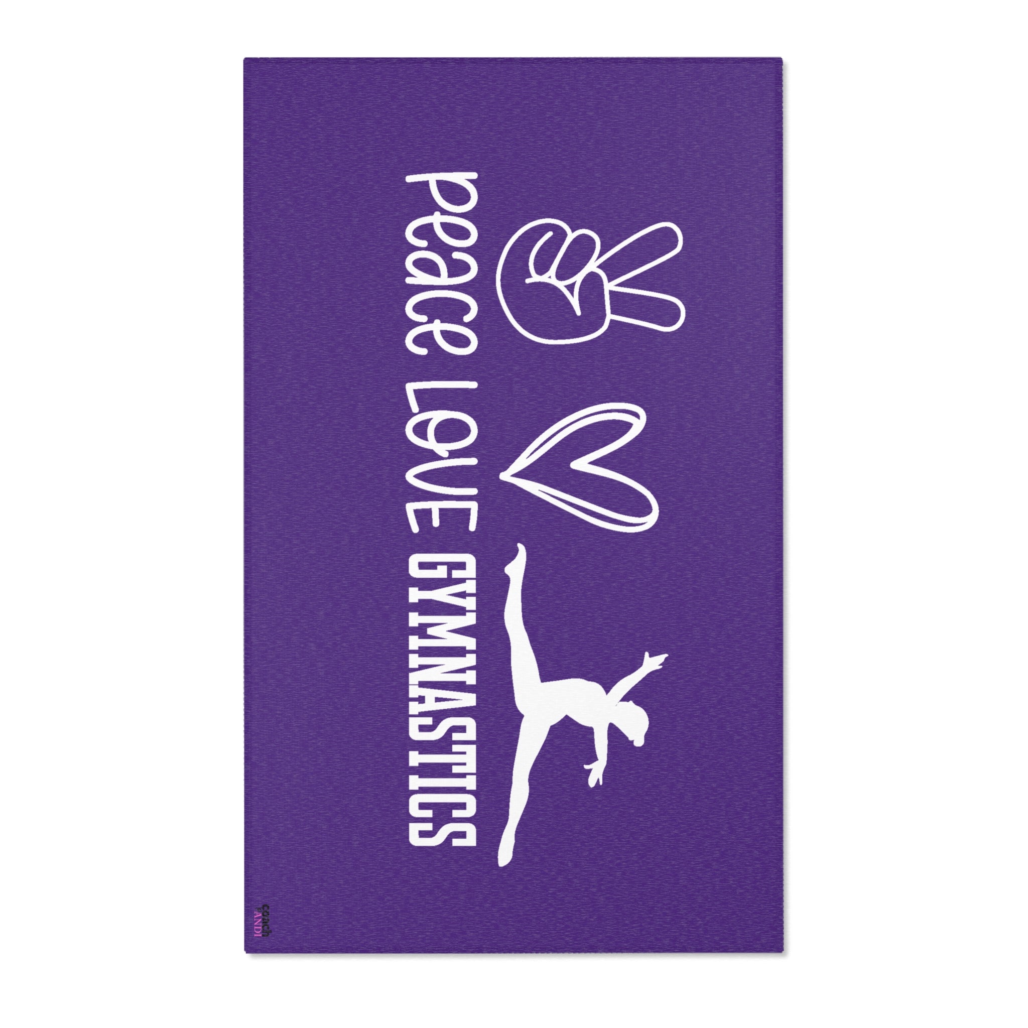 Peace, Love, Gymnastics-Purple (Area Rugs)