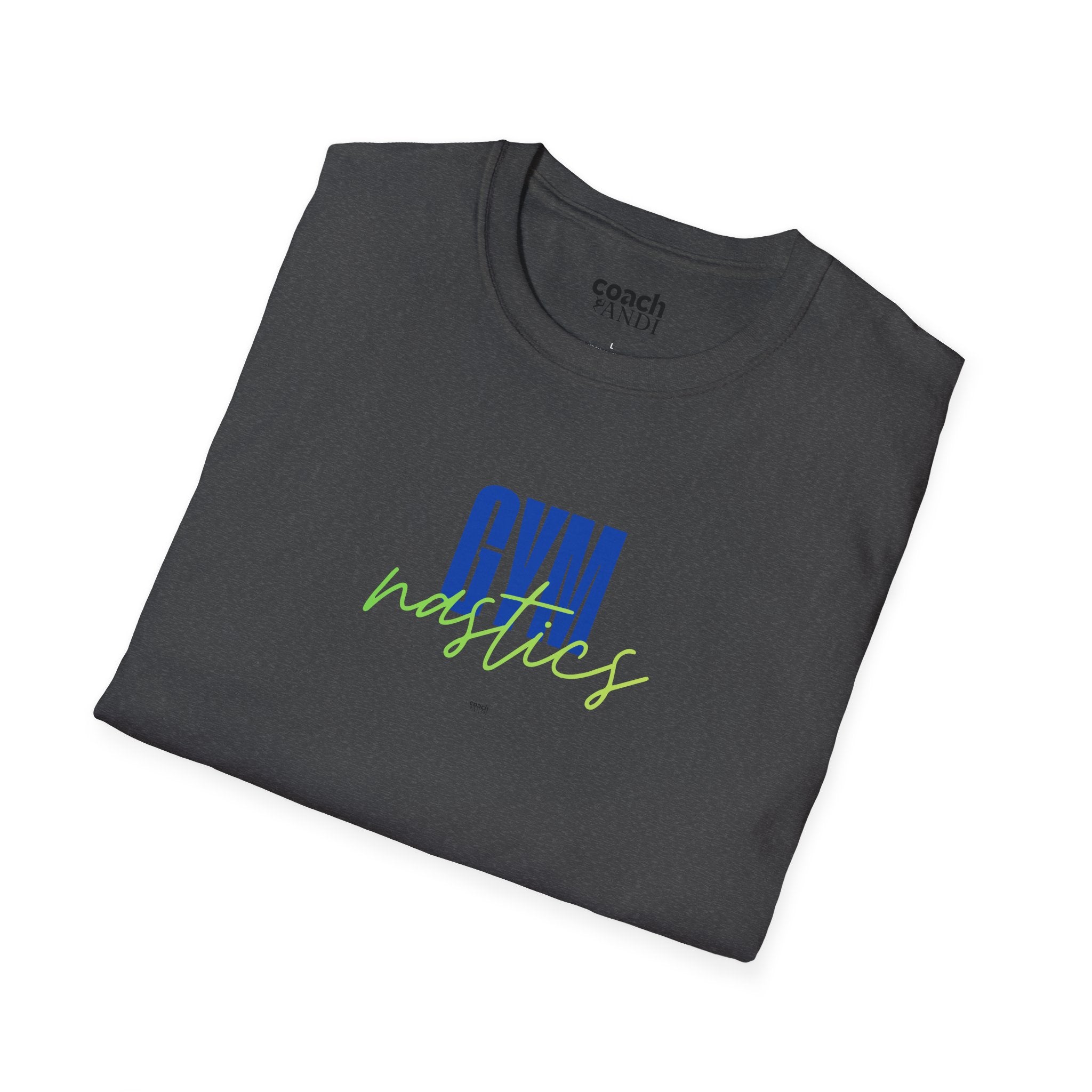 GYMnastics Tshirt - Blue/Lime (Adult)