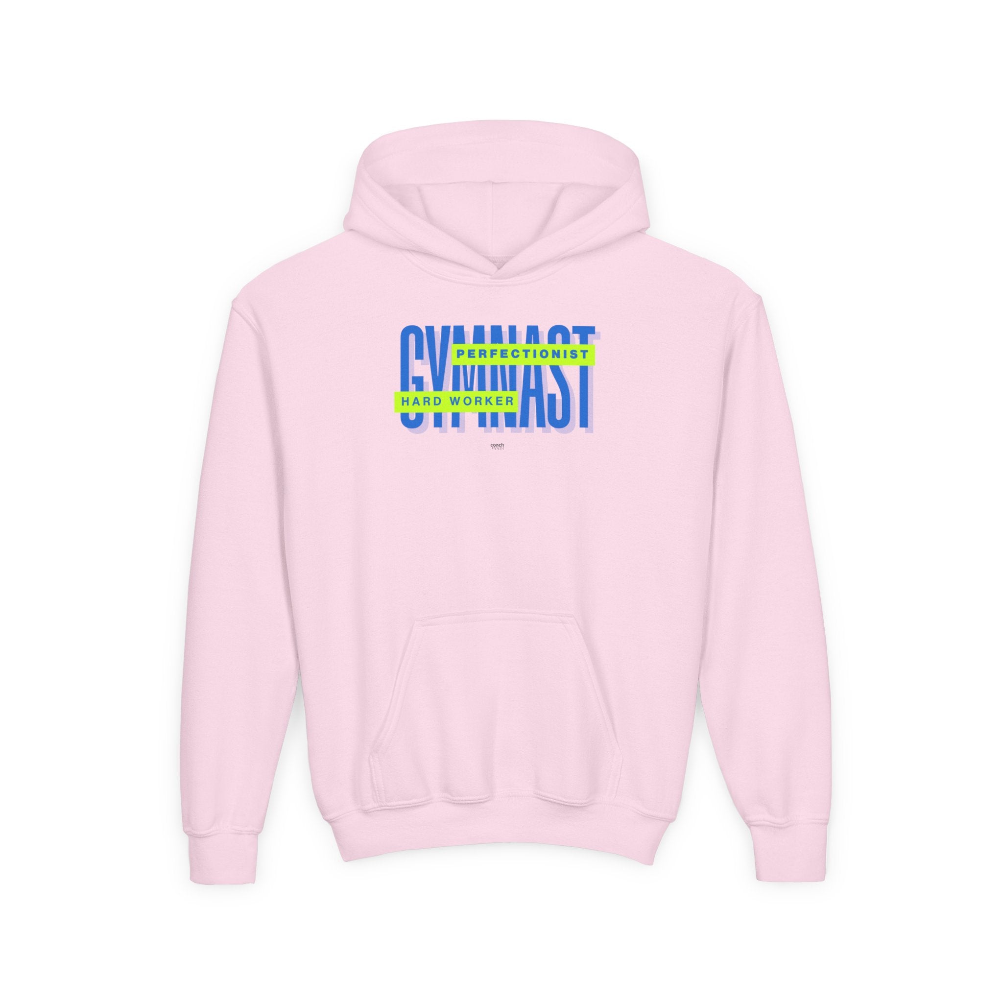 Gymnast Hard Worker Hoodie - Lime/Blue (Youth)