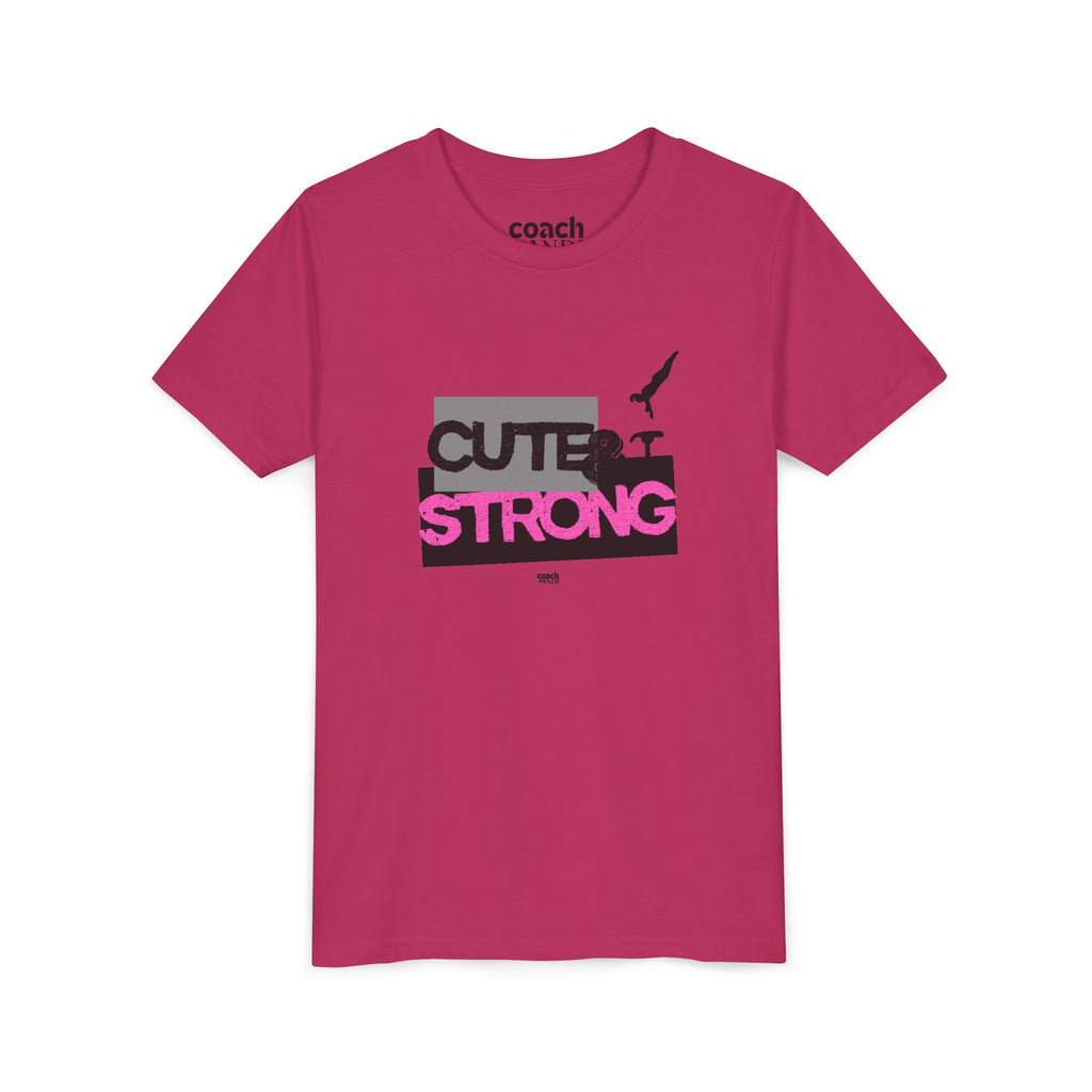 Cute & Strong Youth Short Sleeve Tee - Pink/Black