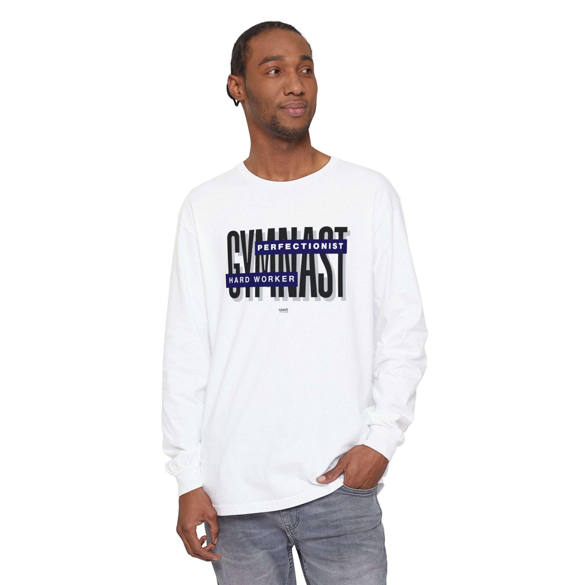 Gymnast Hard Worker Long Sleeve Shirt - Navy (Adult)