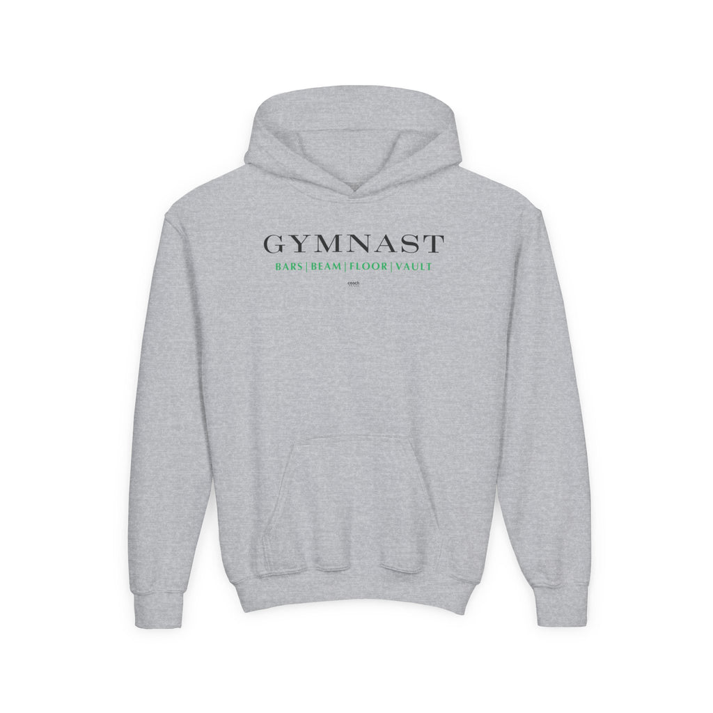 GYMNAST (Bars Beam Floor Vault) Hoodie - Green (Youth)