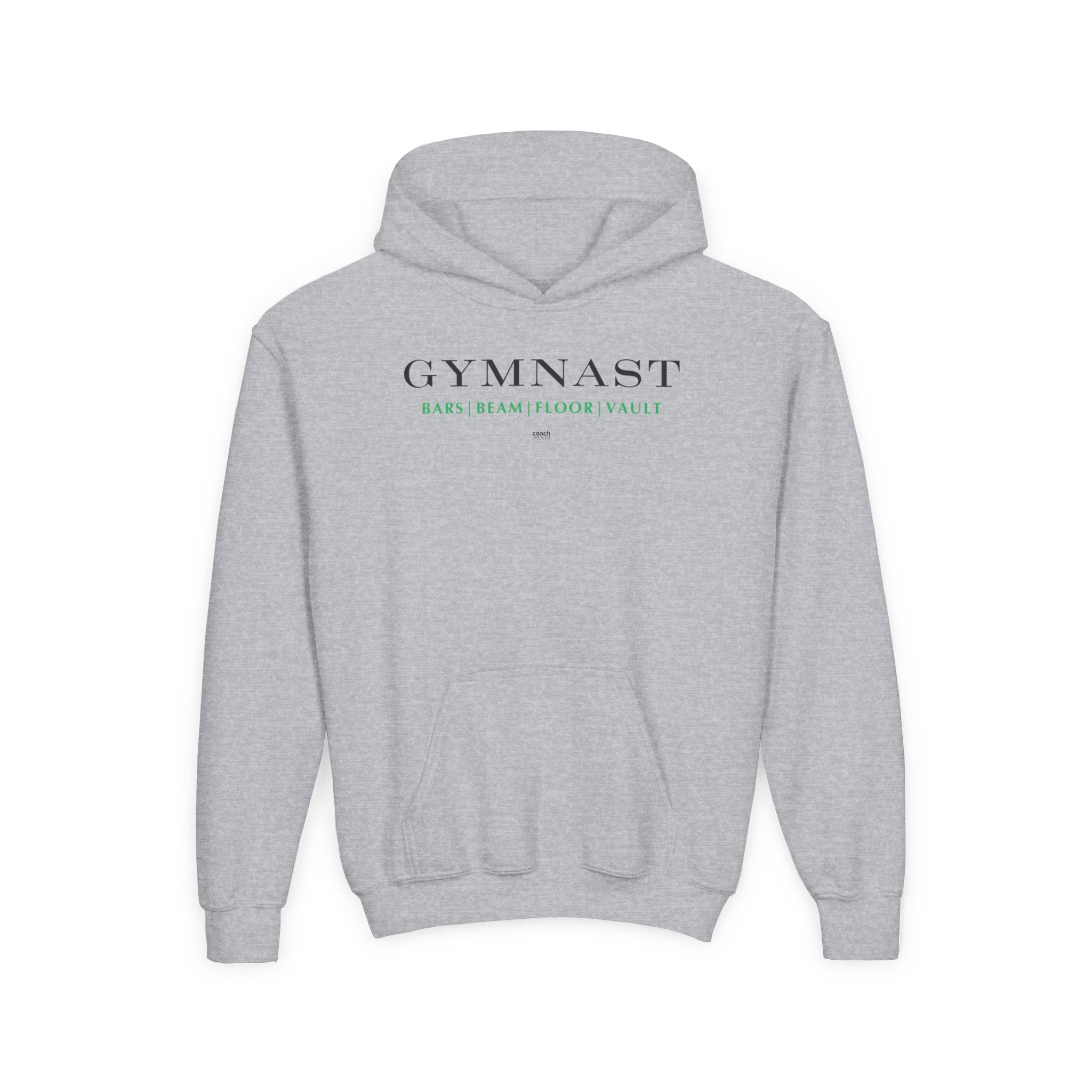 GYMNAST (Bars Beam Floor Vault) Hoodie - Green (Youth)