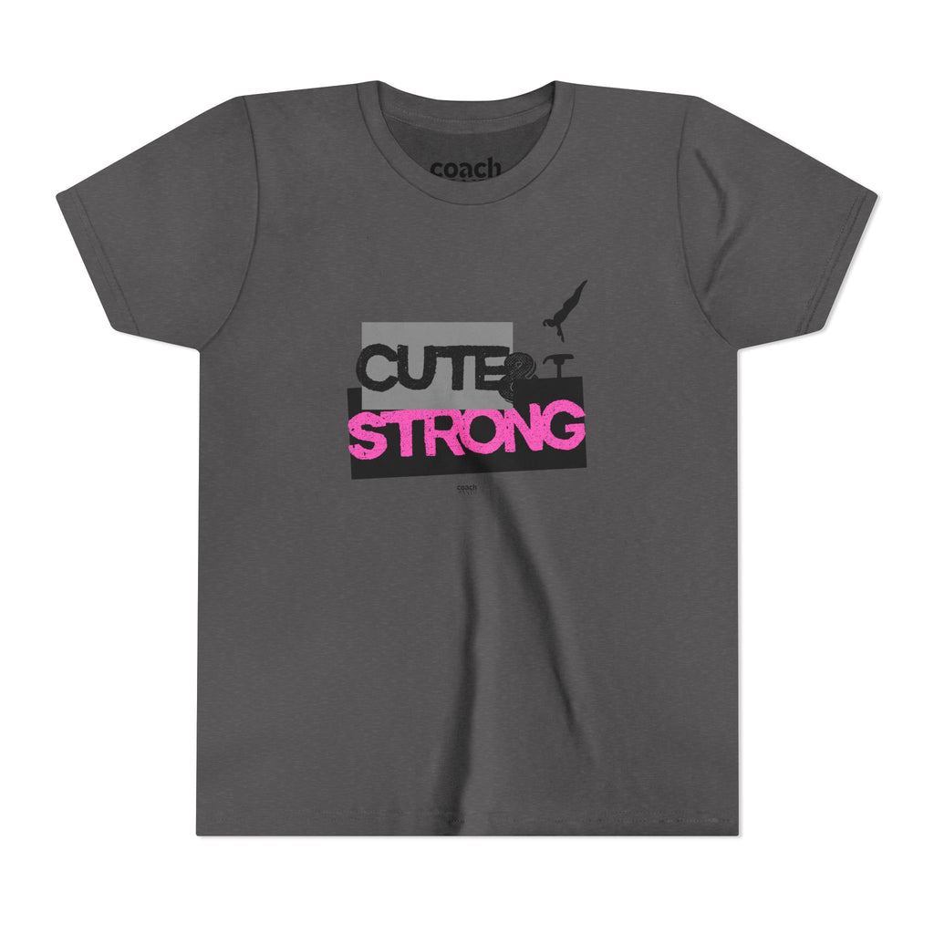 Cute & Strong Youth Short Sleeve Tee - Pink/Black