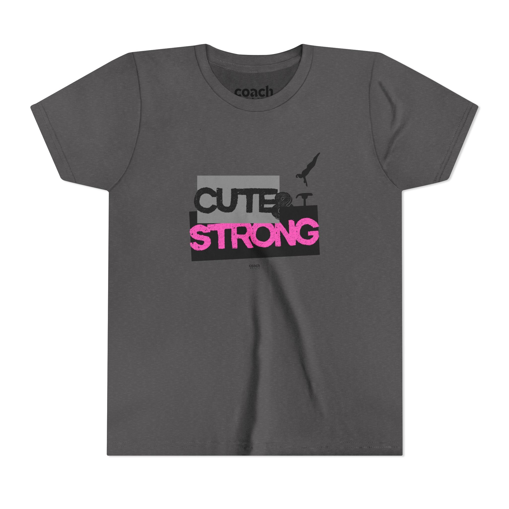 Cute & Strong Youth Short Sleeve Tee - Pink/Black