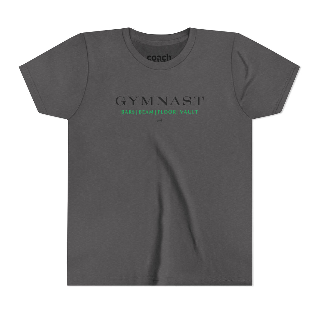 GYMNAST (Bars Beam Floor Vault) Short Sleeve Tee - Green (Youth)