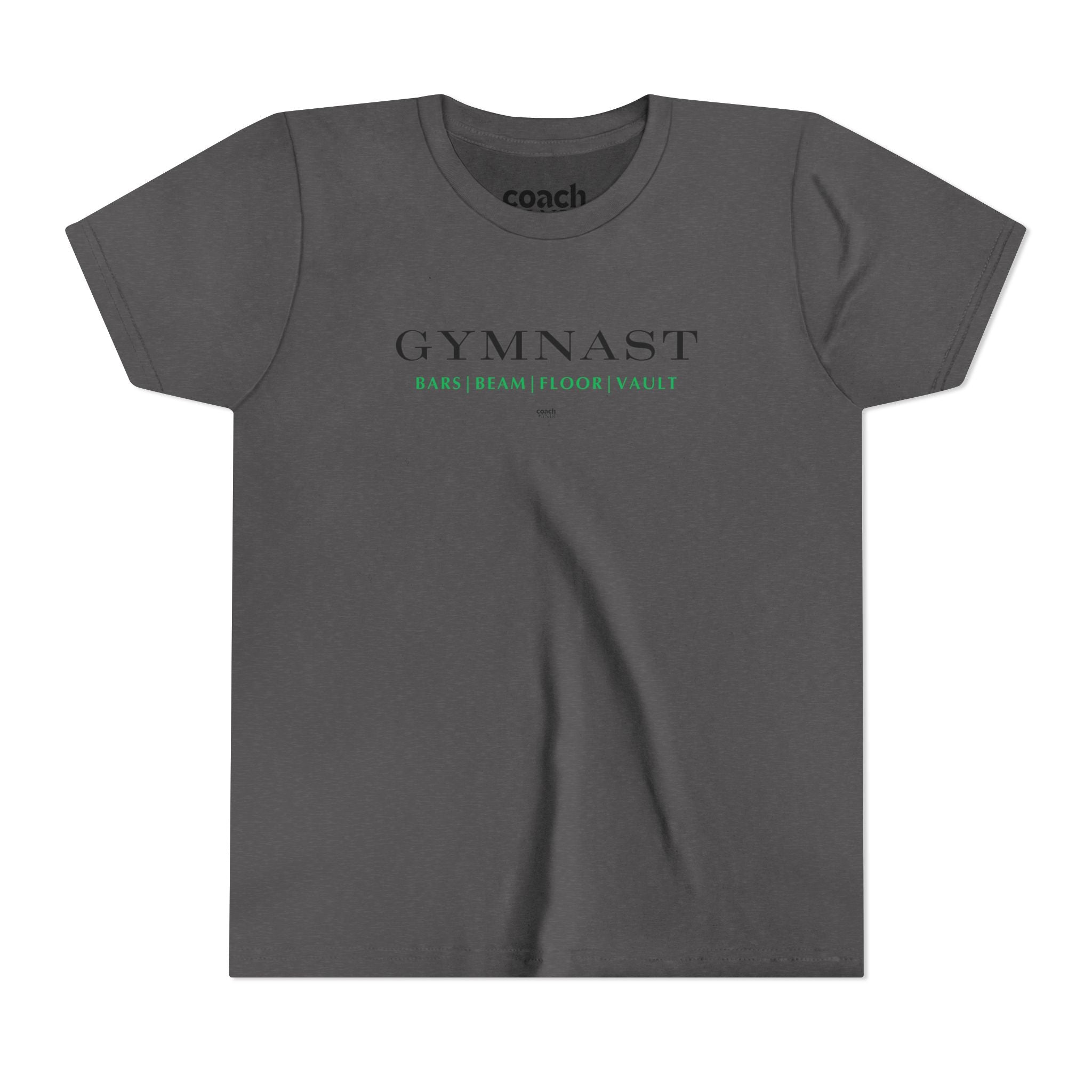 GYMNAST (Bars Beam Floor Vault) Short Sleeve Tee - Green (Youth)