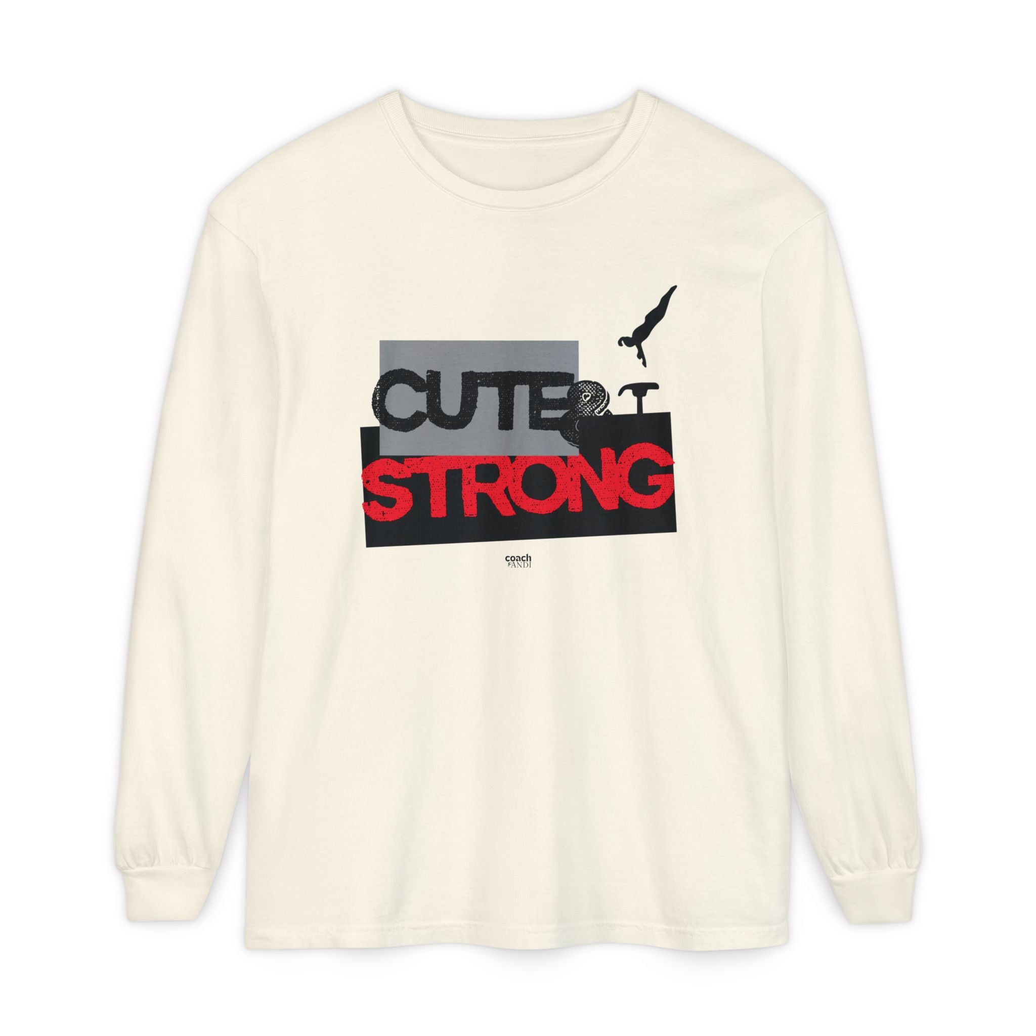 Cute & Strong - Red/Black (Adult Long Sleeve Shirt)