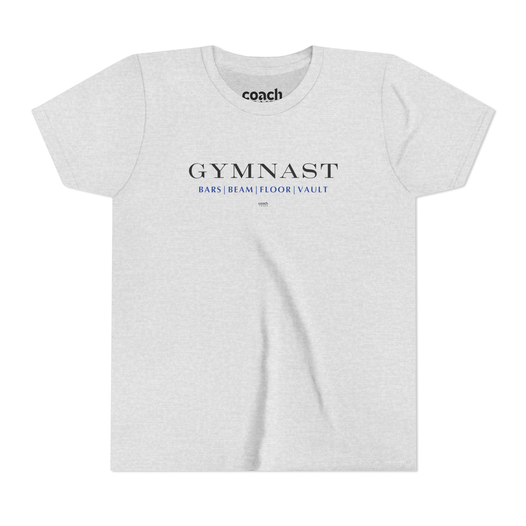 GYMNAST (Bars Beam Floor Vault) Short Sleeve Tee - Blue (Youth)
