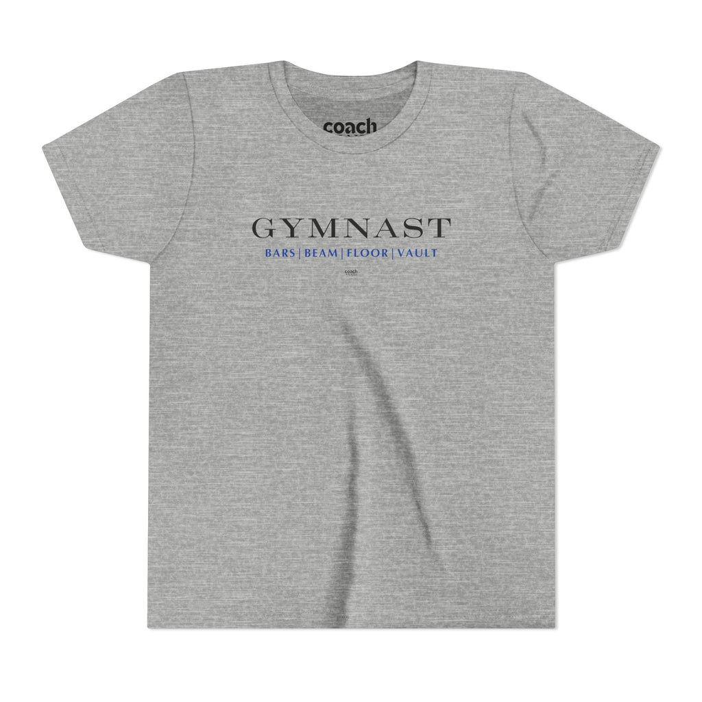 GYMNAST (Bars Beam Floor Vault) Short Sleeve Tee - Blue (Youth)
