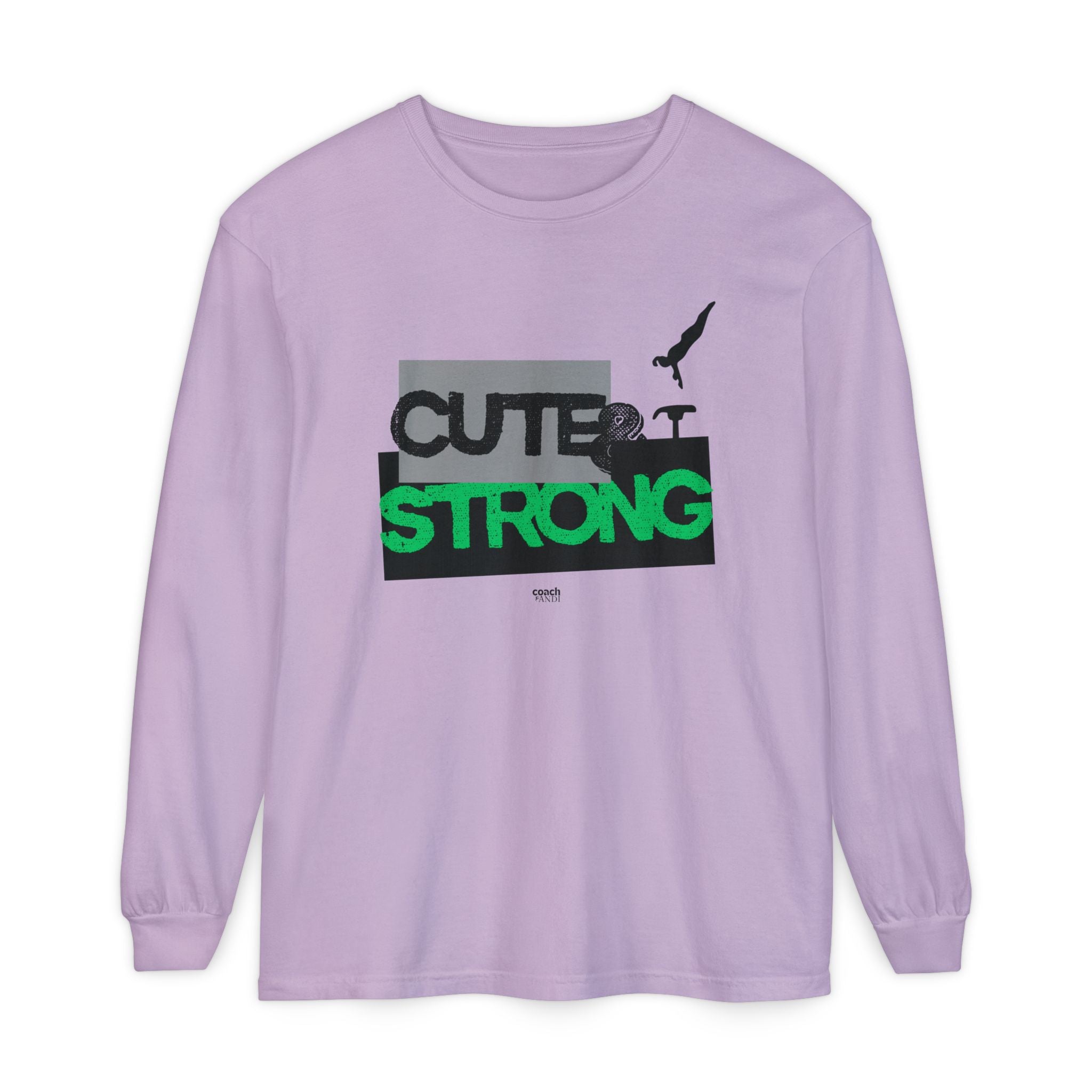 Cute & Strong - Green/Black (Adult Long Sleeve Shirt)