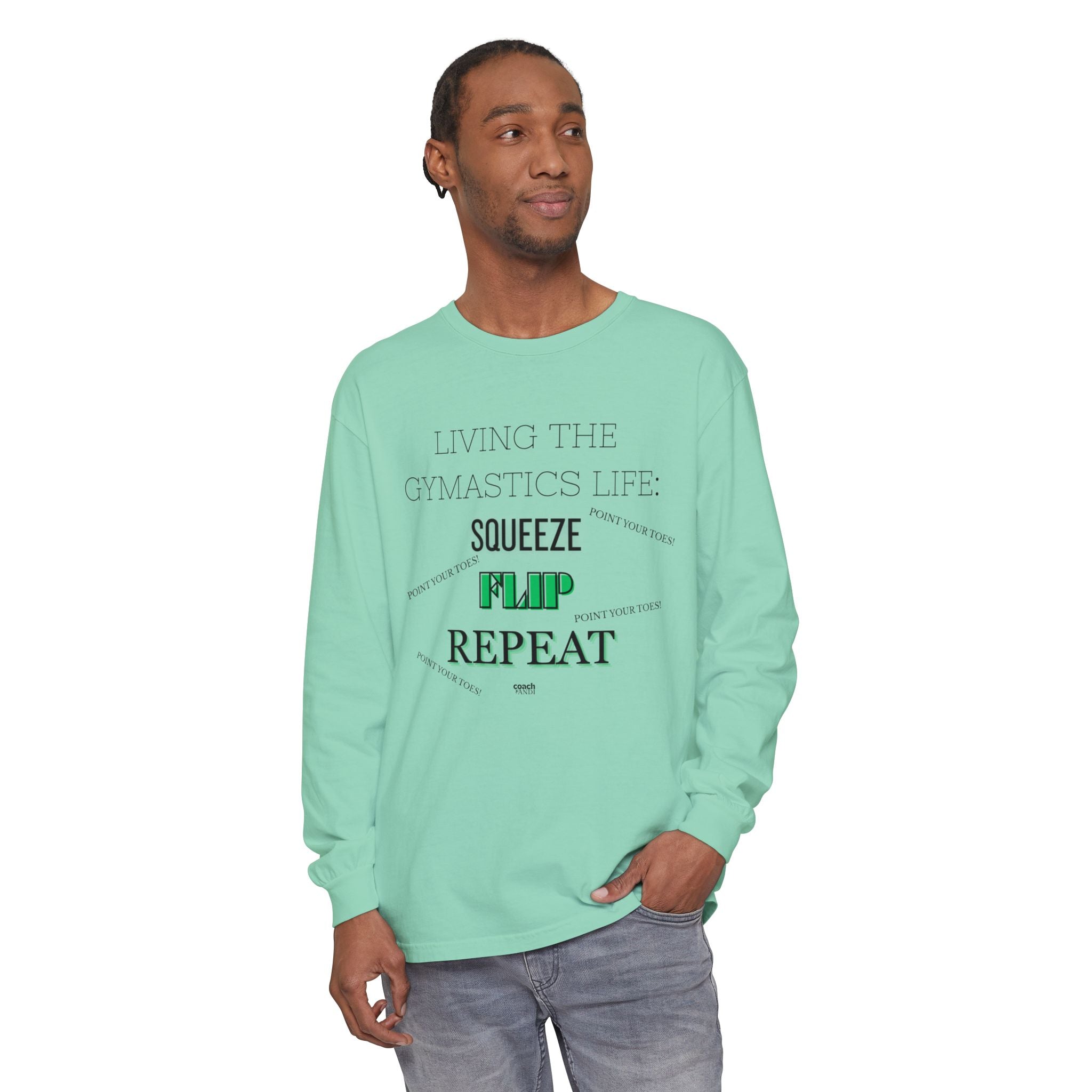 Squeeze Flip Repeat -Green (Adult Longsleeve Shirt)