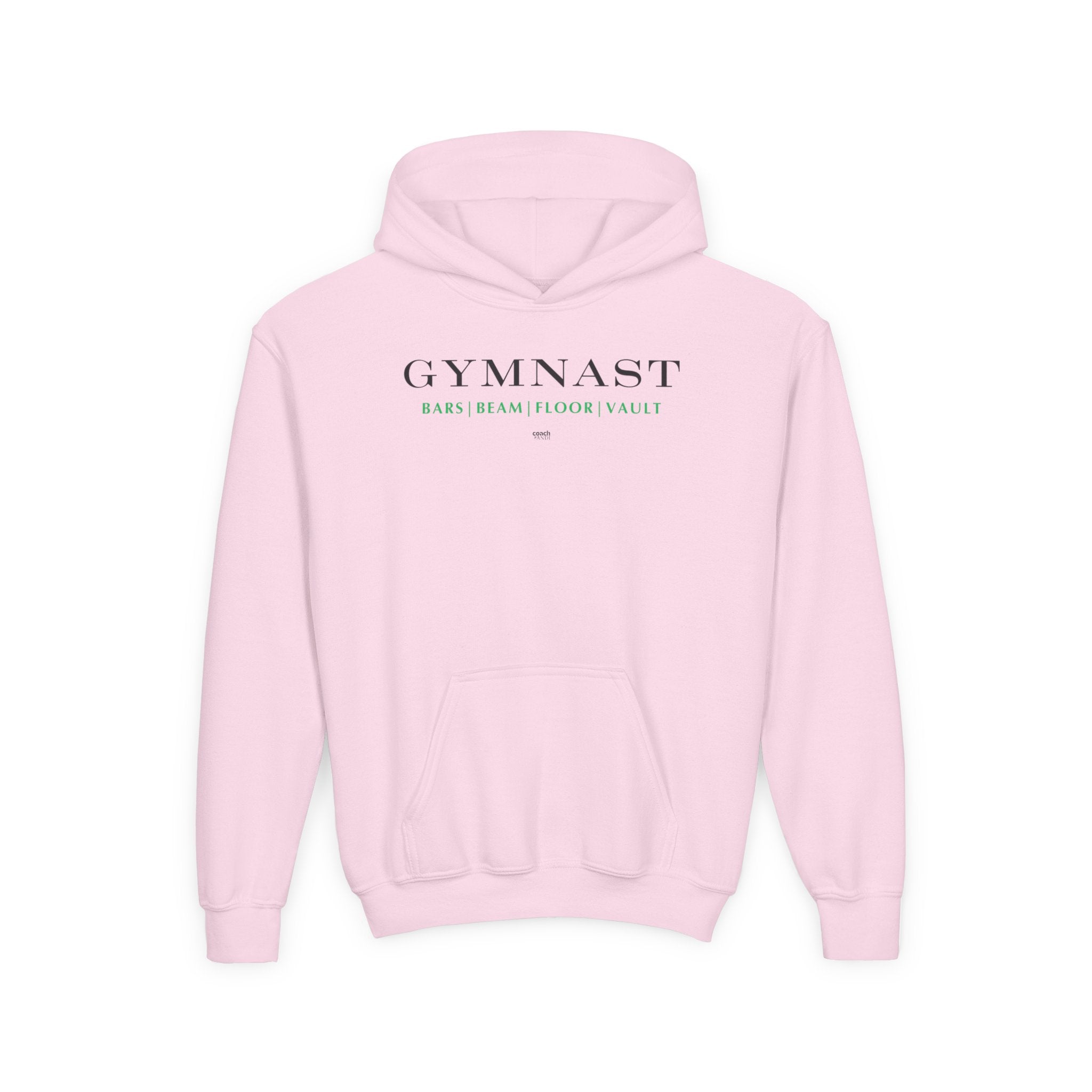 GYMNAST (Bars Beam Floor Vault) Hoodie - Green (Youth)
