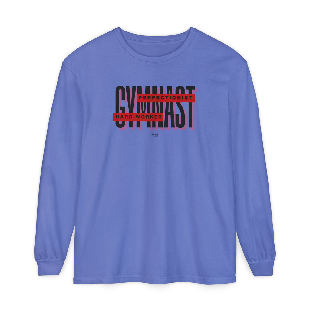 Gymnast Hard Worker Long Sleeve Shirt - Red (Adult)