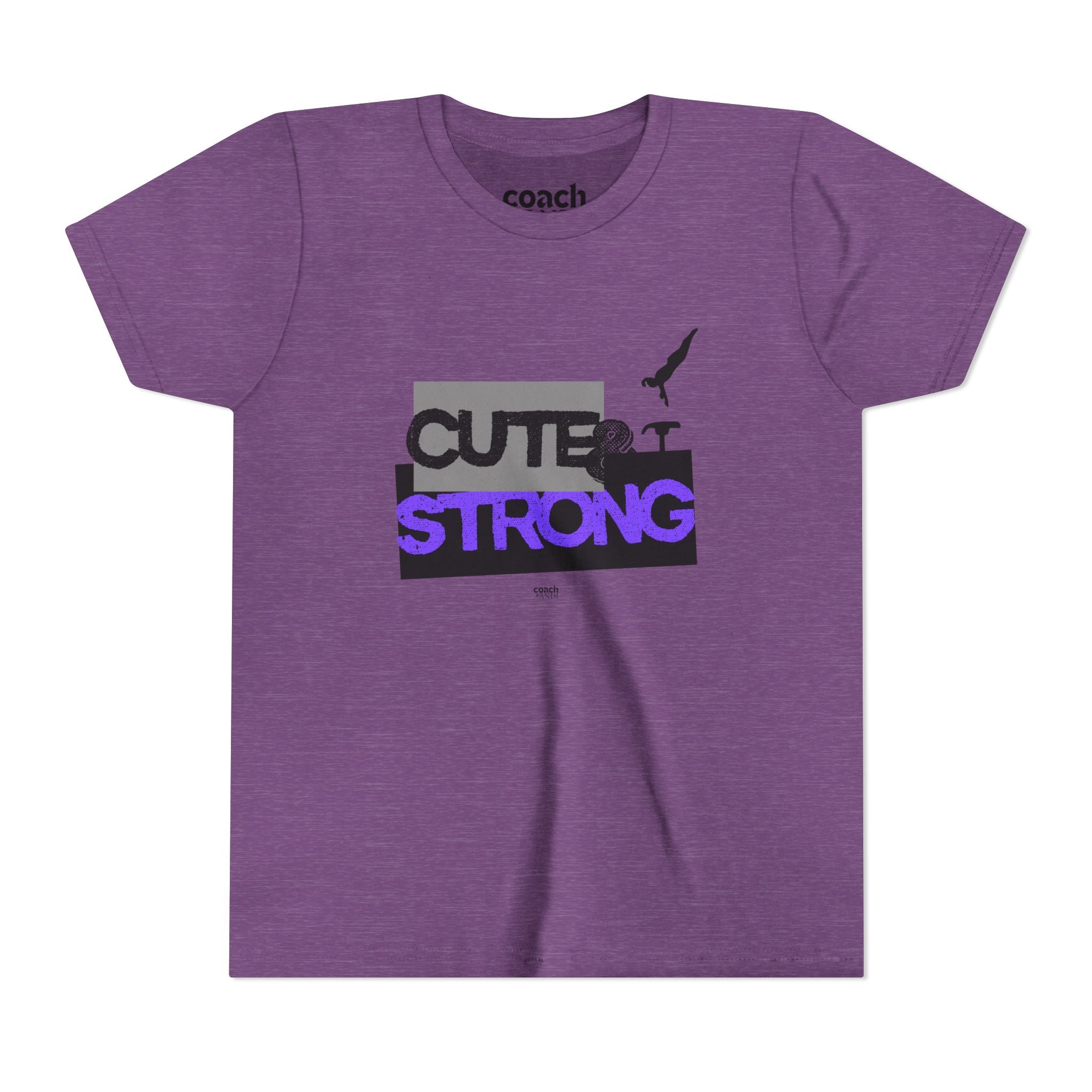 Cute & Strong Youth Short Sleeve Tee - Purple/Black