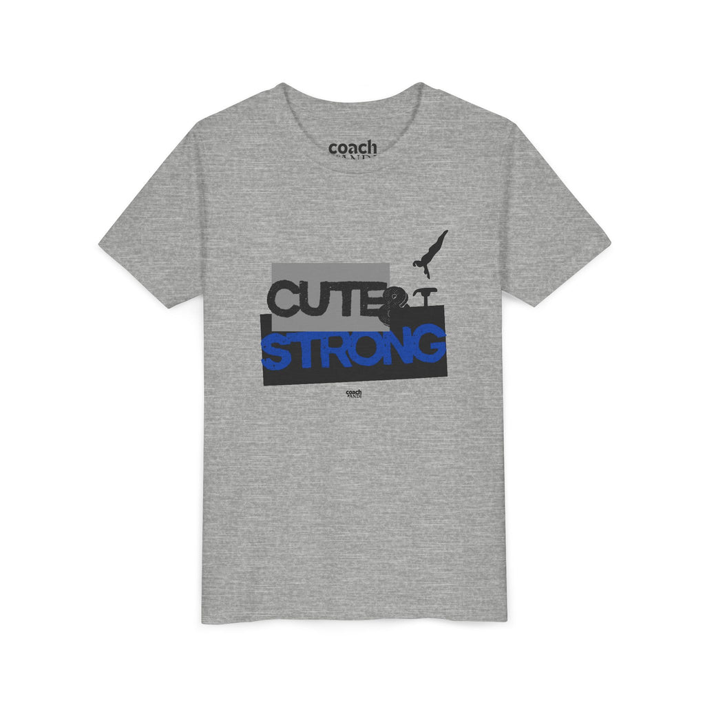 Cute & Strong Youth Short Sleeve Tee - Blue/Black