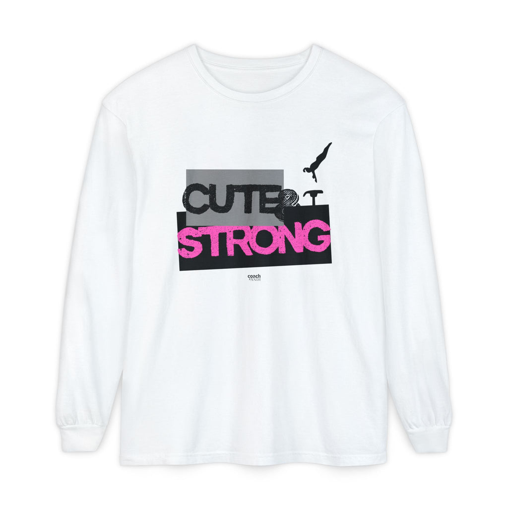 Cute & Strong - Pink/Black (Adult Long Sleeve Shirt)