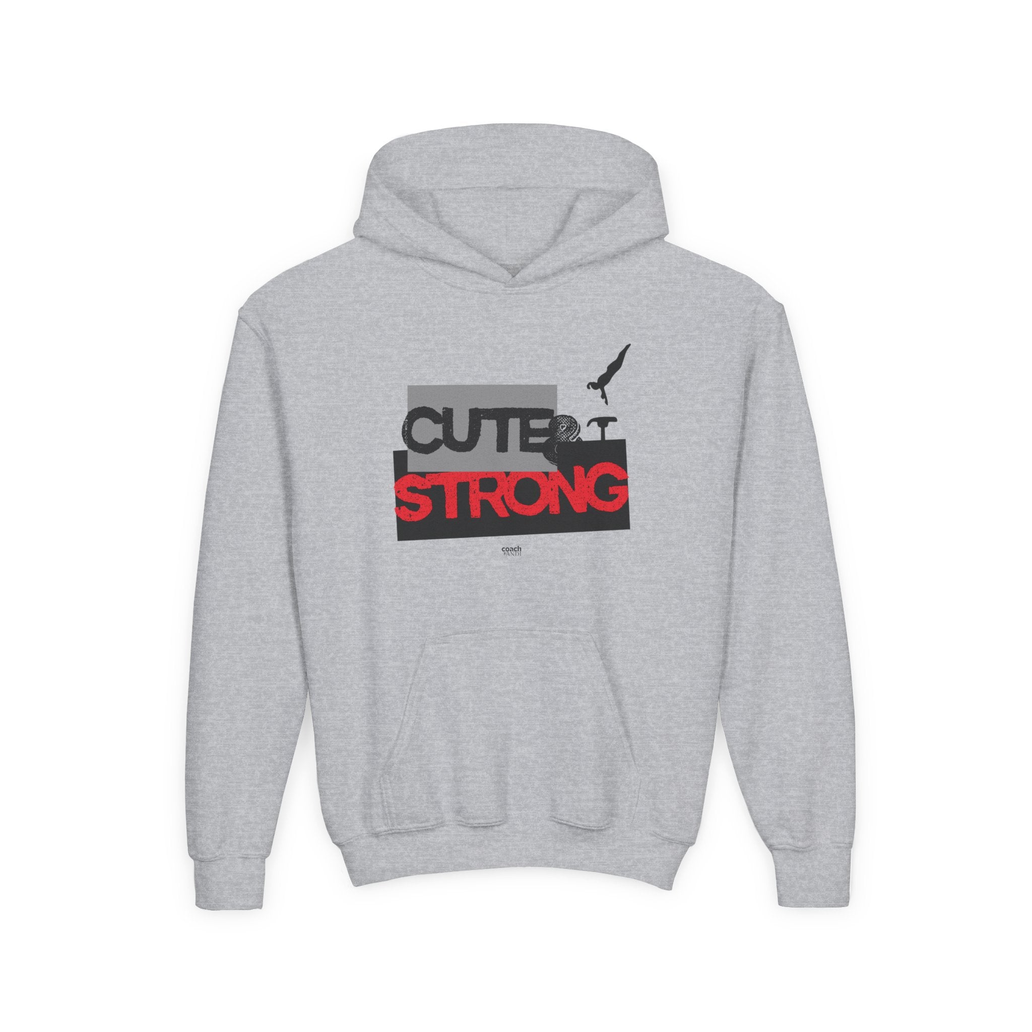 Cute & Strong Hoodie - Red/Black (Youth)