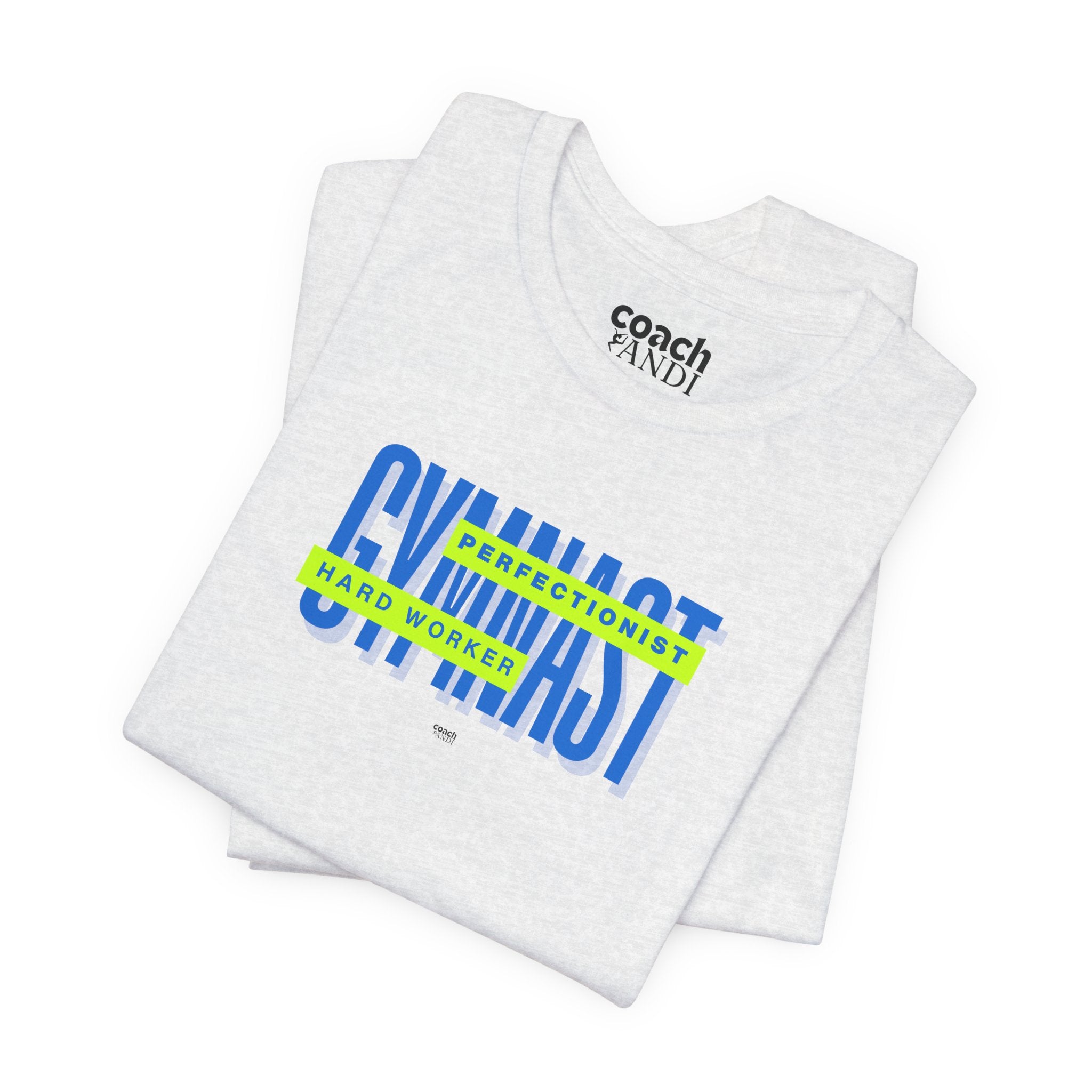 Gymnast Hard Worker Tshirt - Lime/Blue (Adult)