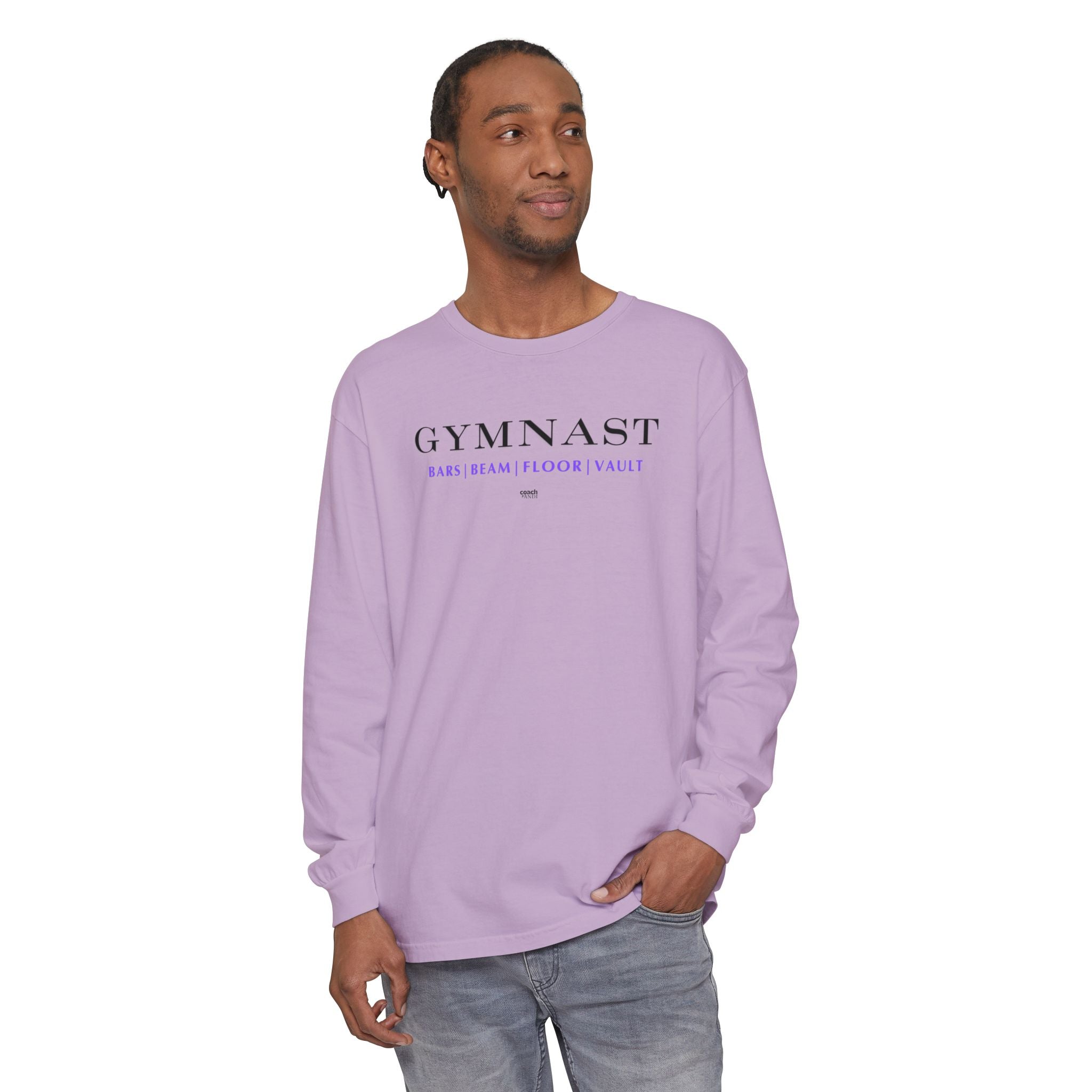GYMNAST (Bars Beam Floor Vault) Long Sleeve Shirt - Purple (Adult)